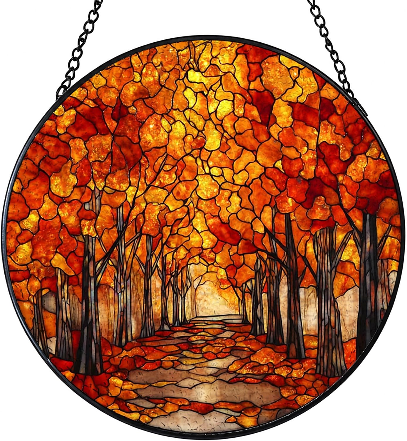 Halloween Book Lover Ghost Stained Glass Suncatchers 7.9x7.9in,Fall Ghost Reading Book Bookish Home Library Sun Catchers Indoor Window Stained Glass Window Hanging Decorations