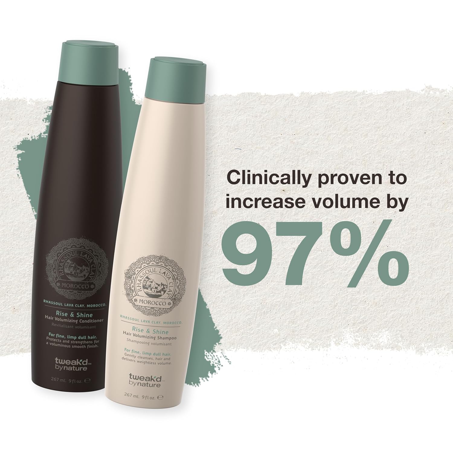 Tweak’d by Nature - Rise & Shine Hair Volumizing and Thickening Shampoo and Conditioner Set for Fine Hair, Paraben and Sulfate Free Shampoo and Conditioner for Oily Hair, Hydrating (2 x 9 ounces) - Image 3