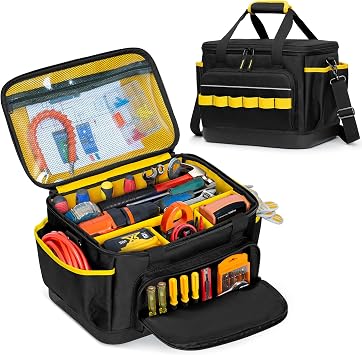 Rexmica Small Tool Bag 12-Inch Tool Tote Bag with EVA Hard Bottom