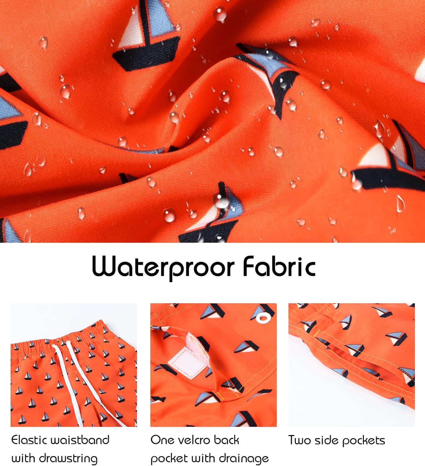 Rolimaka 3 Pack Boy's Swim Trunks Kid Board Shorts with Mesh Lining Youth Swimwear - Image 5