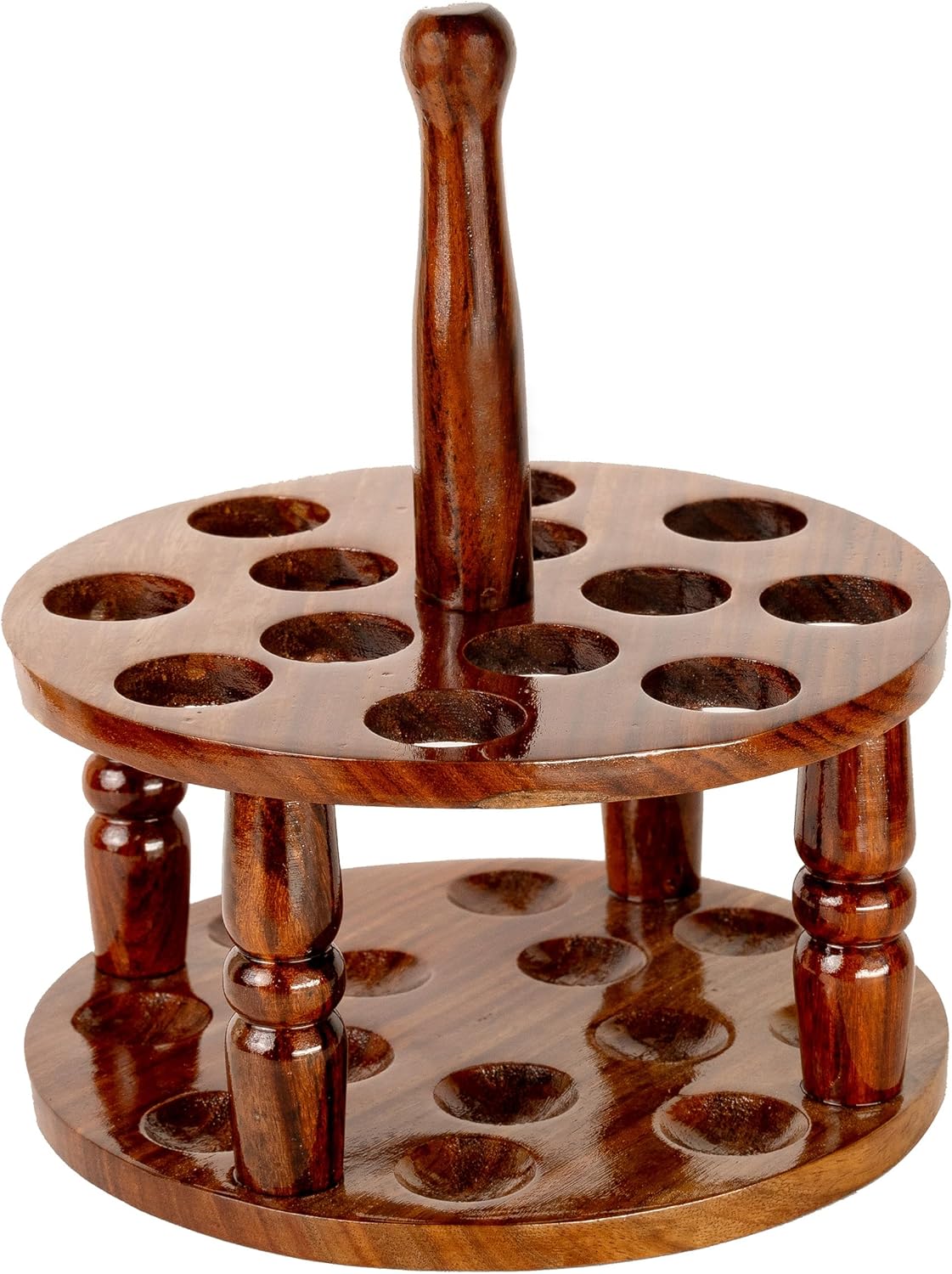 Brainmart Wooden Crochet Hooks Holder, 12 Holes Storage Organizer for Crochet Tools, Crochet Hooks Holder, Rosewood Knitting Needle Storage for Crocheters