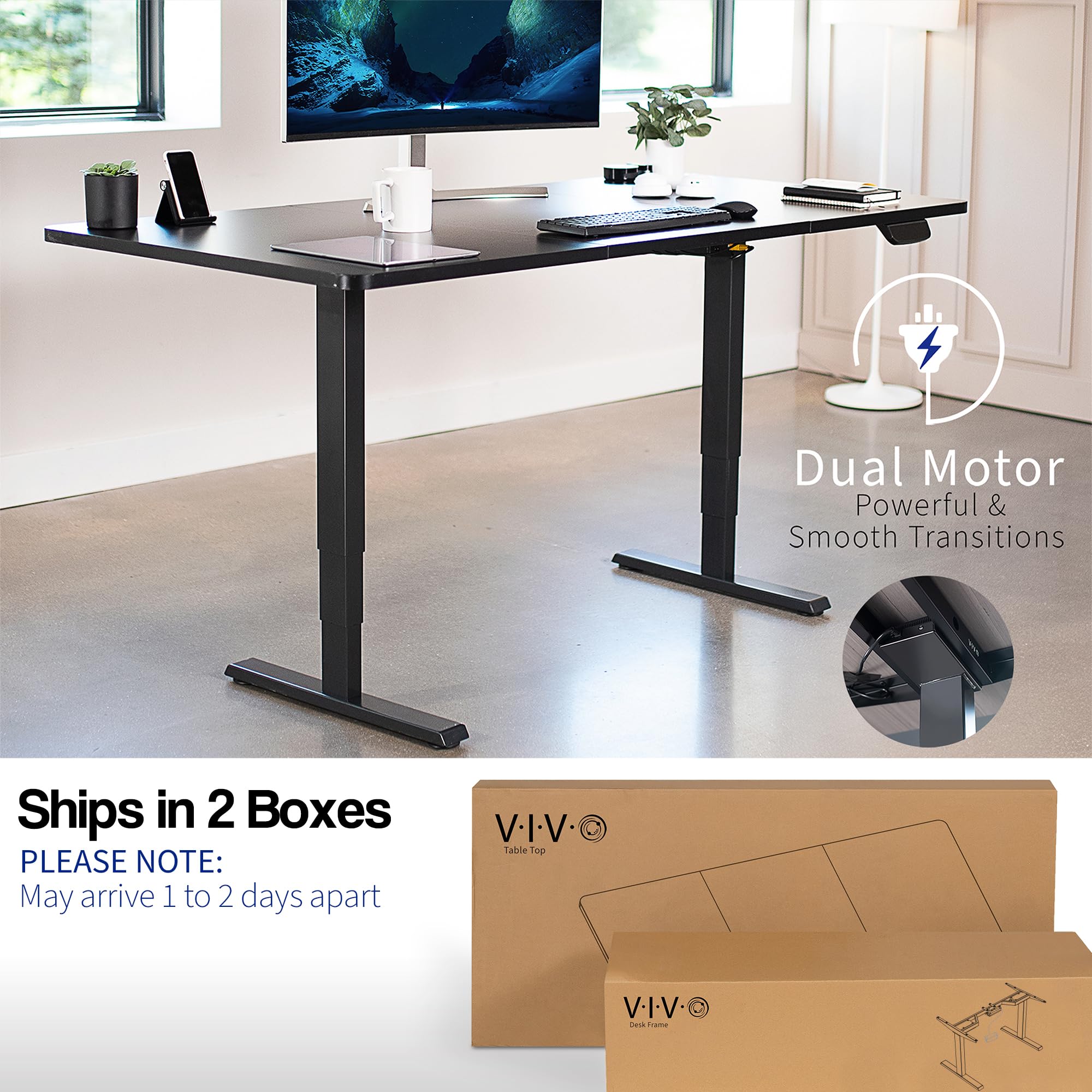 Snapklik.com : VIVO Electric Height Adjustable 71 X 36 Inch Memory ...
