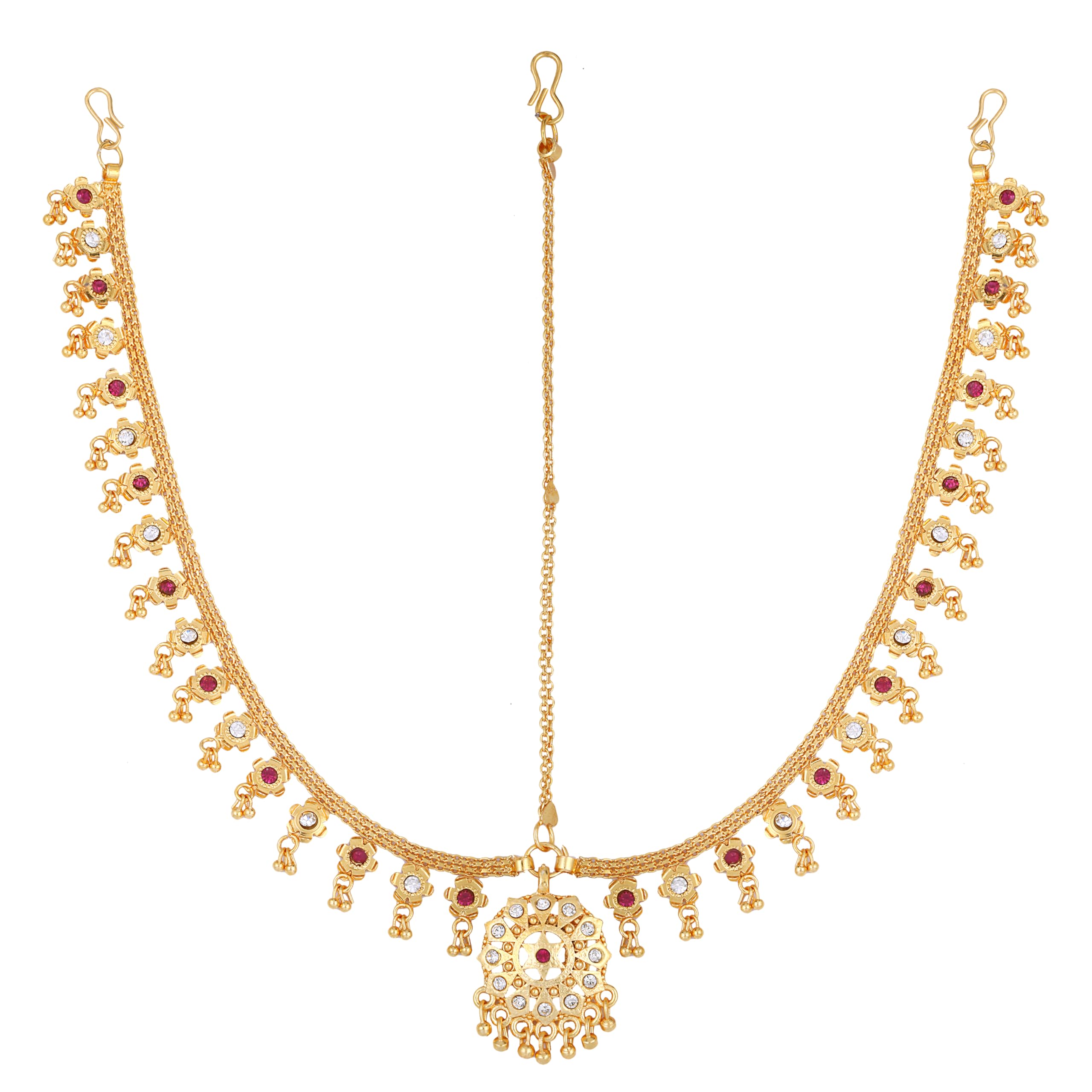vfj vighnaharta fashion jewellery Vighnaharta Alloy maang Tikka for Women and Girls[VFJ1004MT]-picture-33