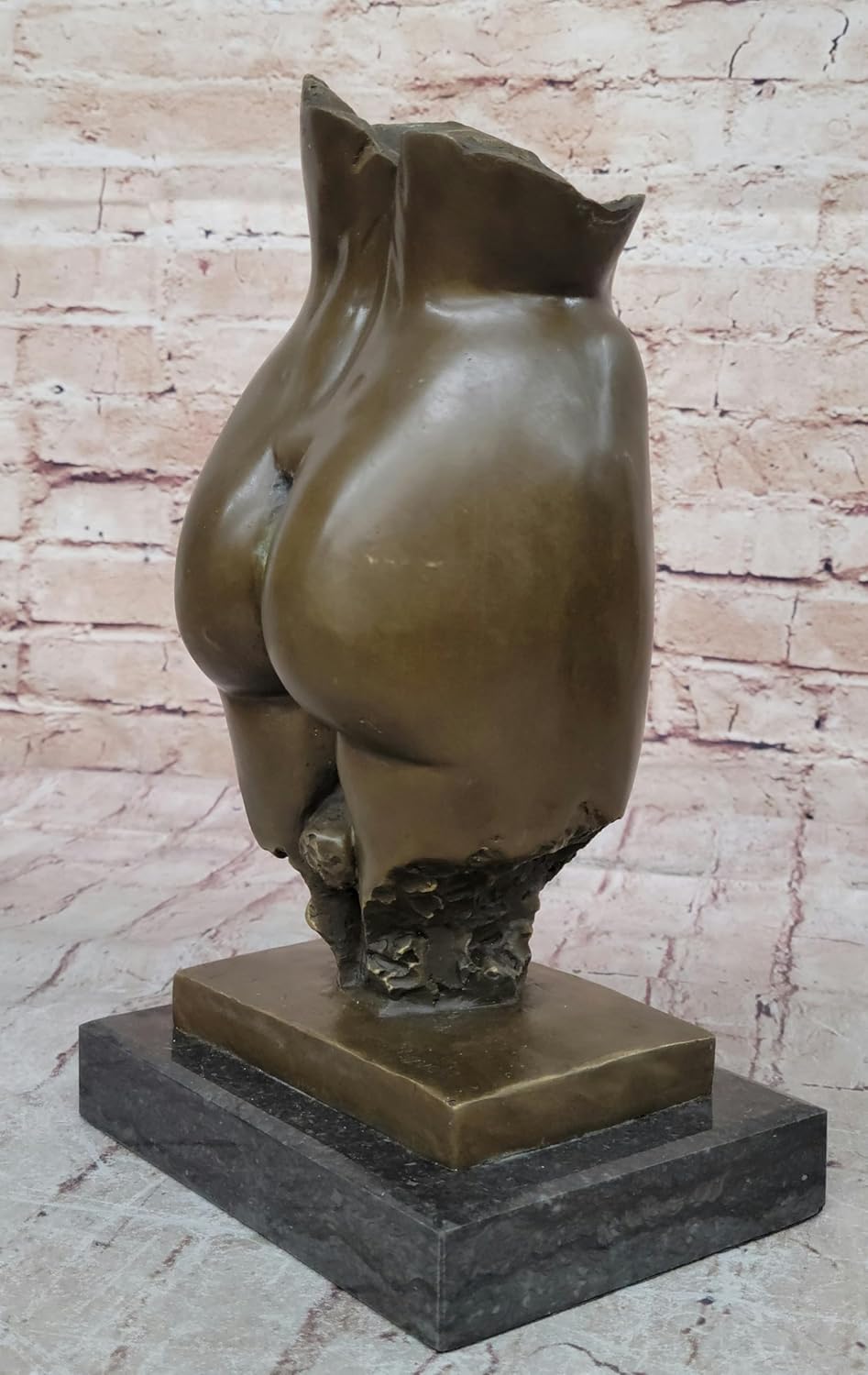 Handcrafted Original Signed Bronze Sculpture Modern Abstract Female Torso Bust Artwork Figurine Décor Art by Finery Bronze