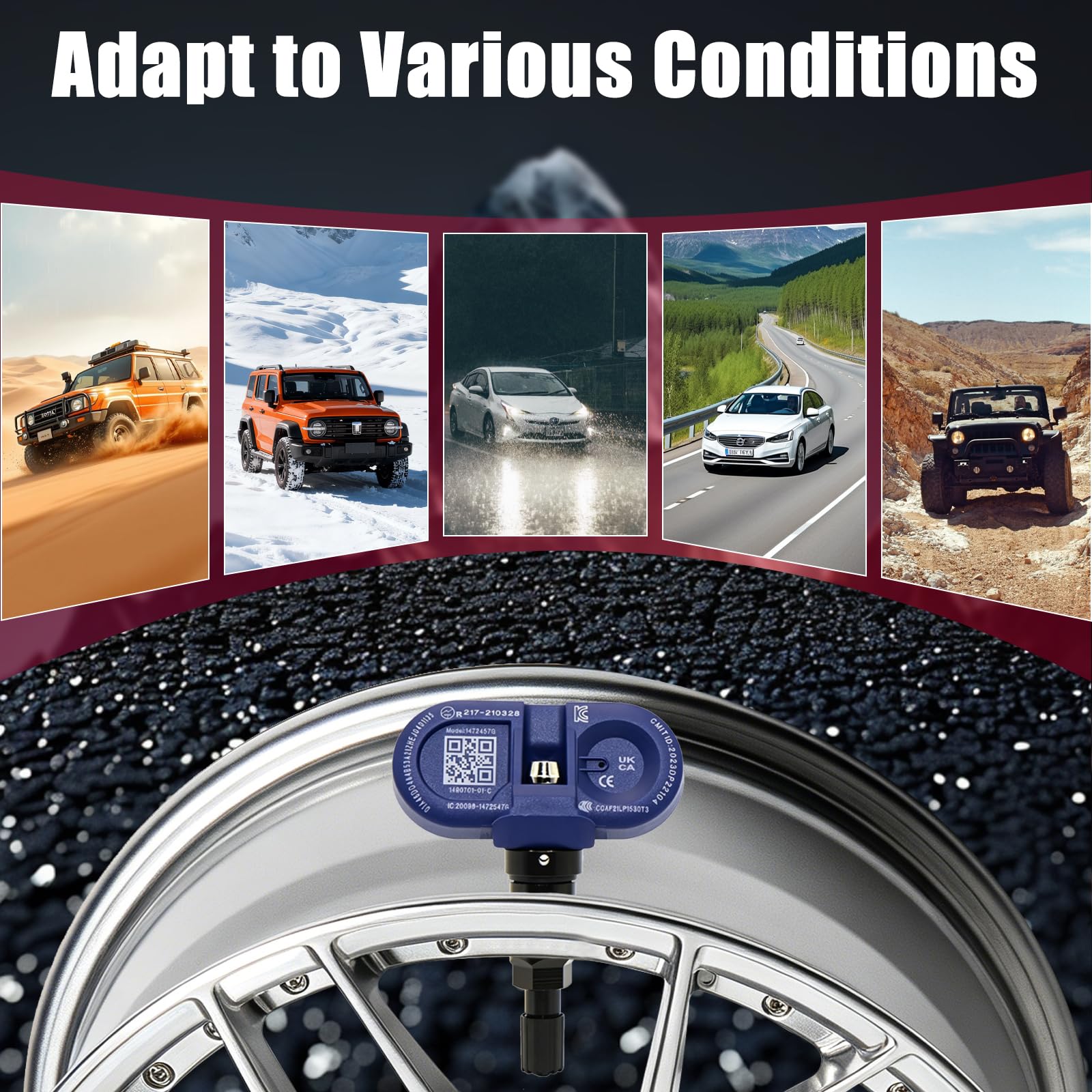 Sensor Presión de Neumáticos para Tesla, Sensor Bluetooth TPMS | Sistema de Control Presión Neumáticos Compatible TESLA Model S/3/X/X Plaid/Y/Y Plaid, OEM:1490701-01, 2020-2025, (4Pcs Azul)