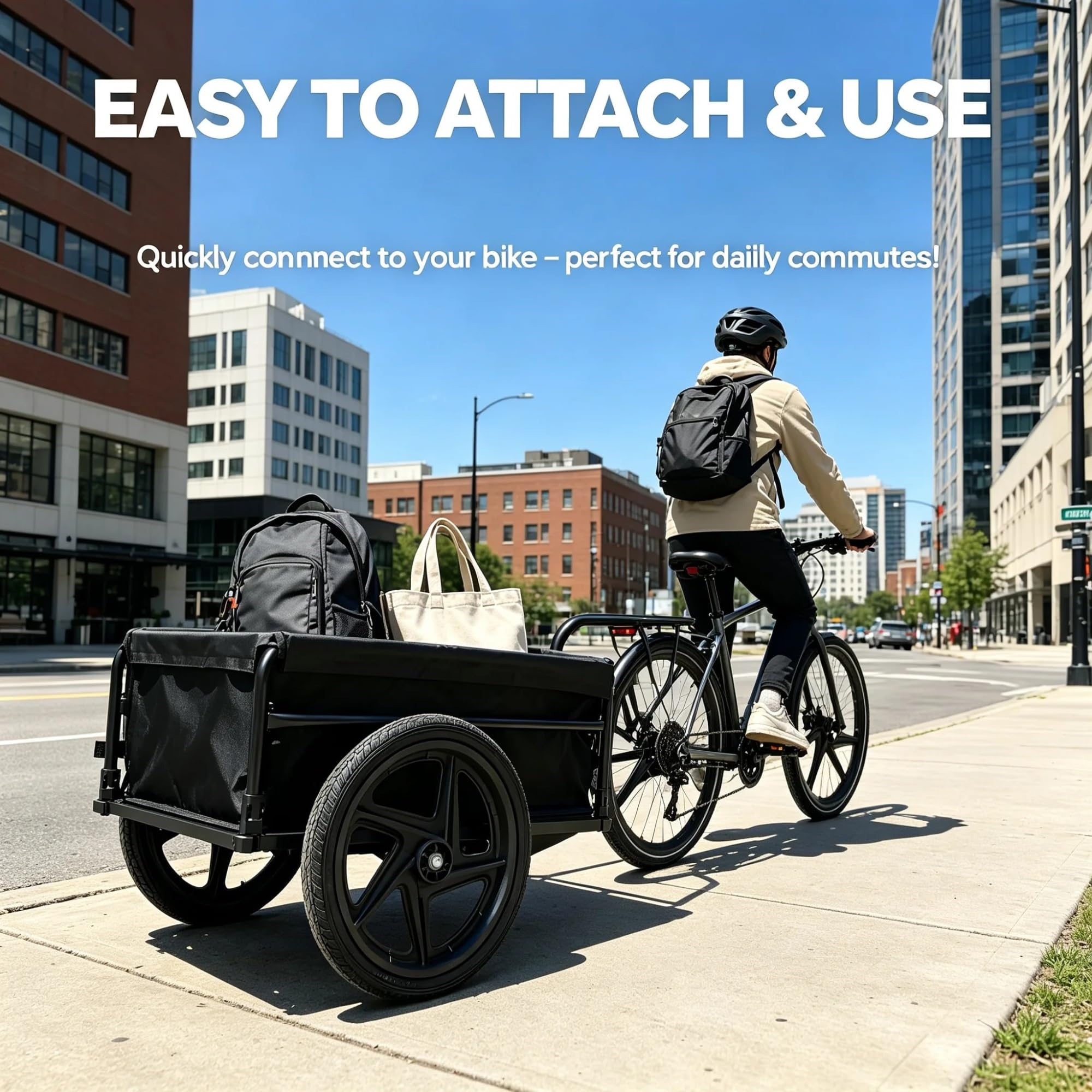 Remorque de Chargement à Roue Unique Tout‑Terrain – Transporteur Lourd pour Vélos Électriques avec Suspension