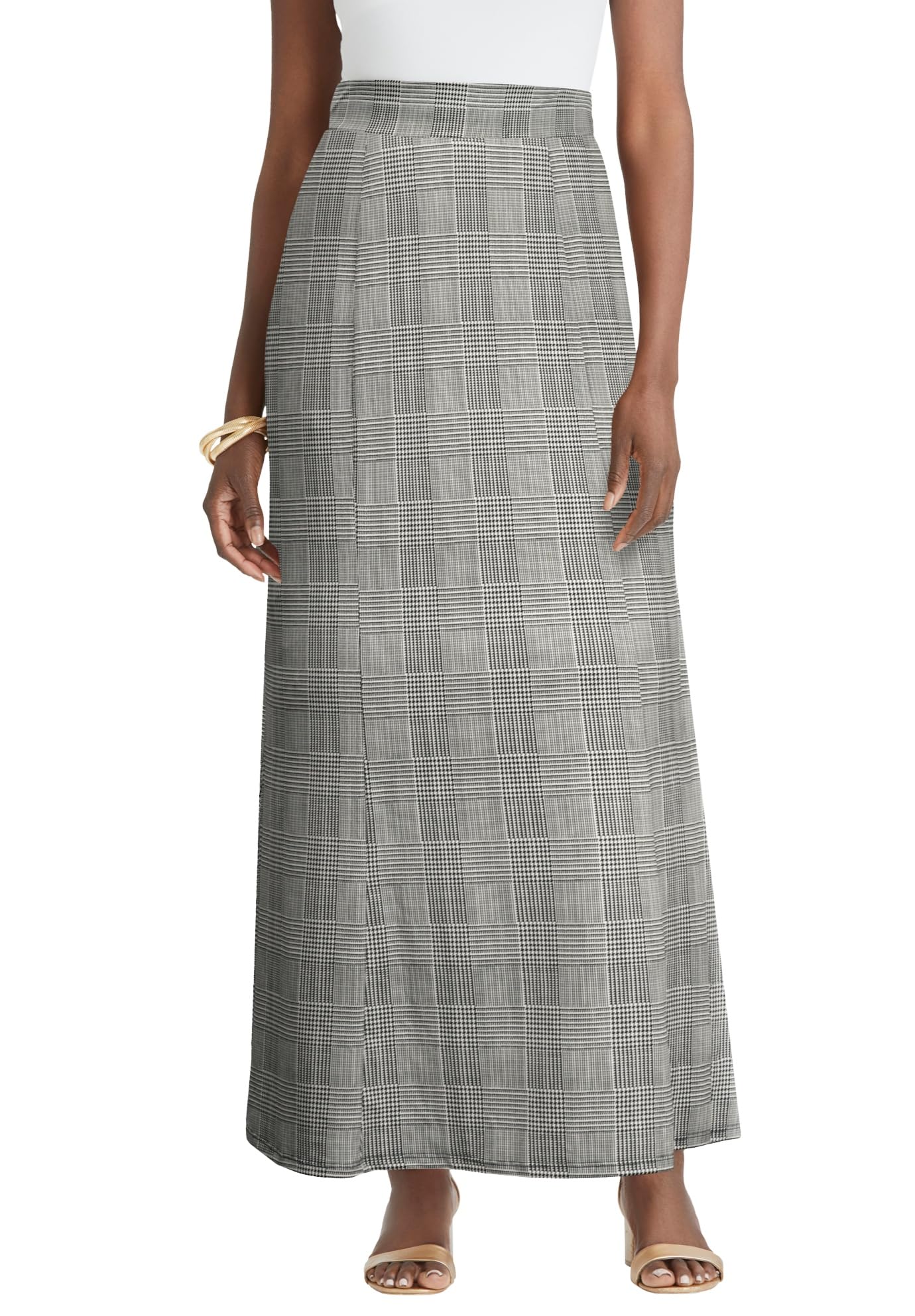 Jessica London Womens Plus Size Petite Stretch Knit Maxi Skirt