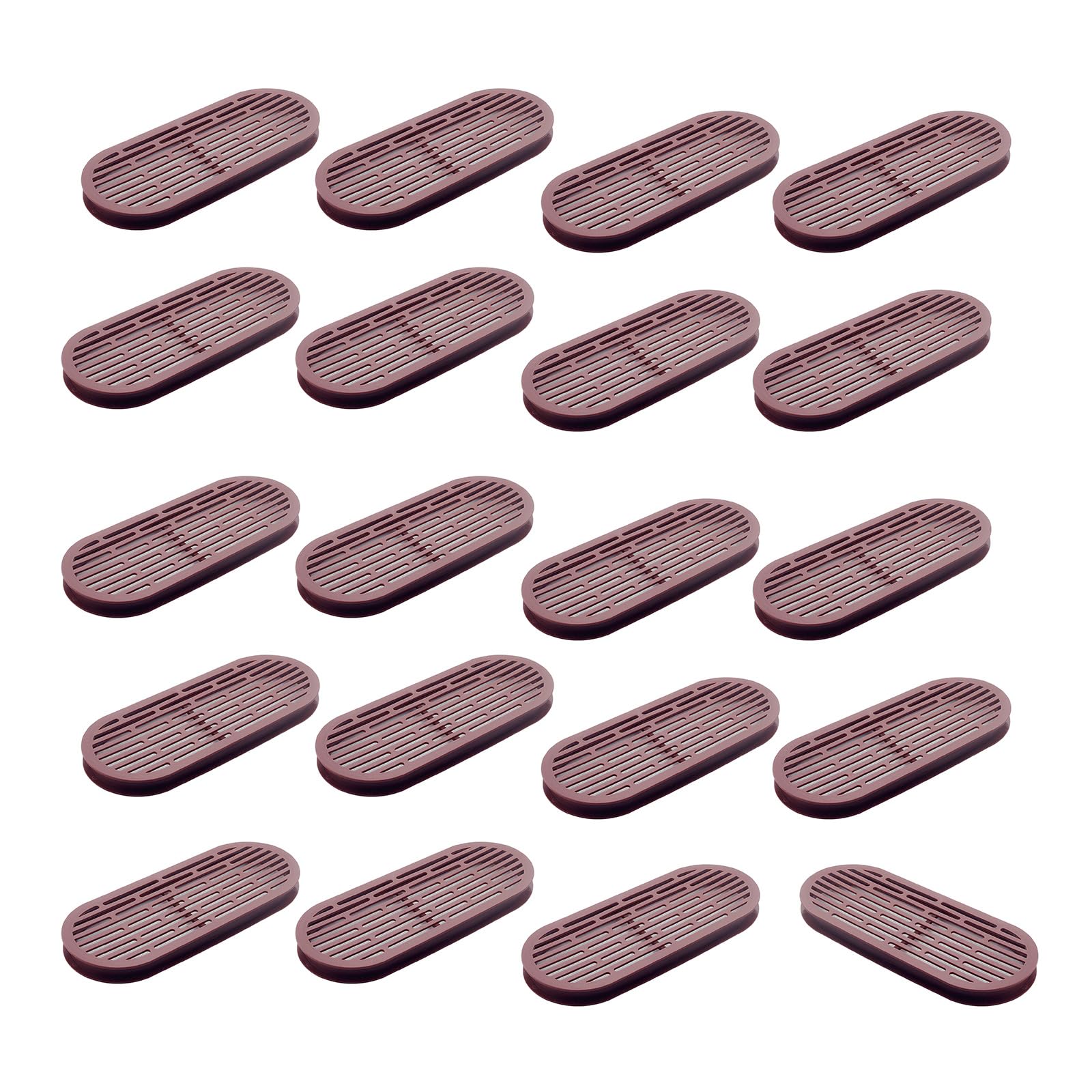 Msioytog Brown 20Pcs Oval Exhaust Vent Covers Wardrobe Shoe Cabinet Ventilation Grids Cabinet Ventilation Decorative Cover Exhaust Meshes Screen