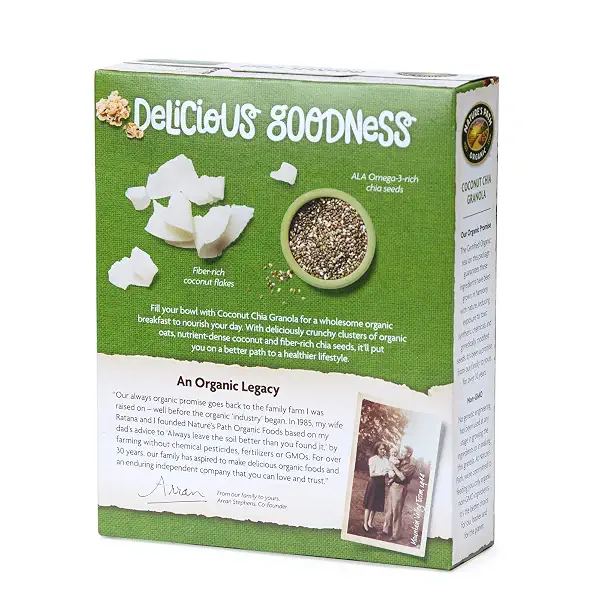 Nature's Path Organic Coconut Chia Granola, 12.34 Ounce, Non-GMO, 30g Whole Grains, with Omega-3 Rich Chia Seeds (Pack of 4) 4