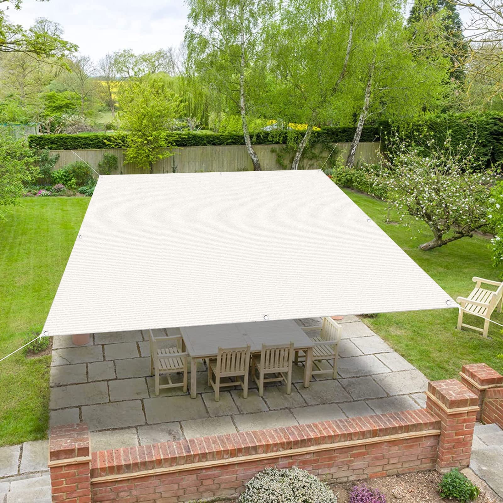 Voile d'ombrage 1.5x9 m HDPE blanc perméable pour la protection solaire du balcon