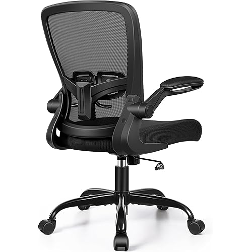 FelixKing Office Chair - Ergonomic Desk Chair with Adjustable Height, 360° Swivel, Flip-up Armrests, Flexible Tilt, Comfy Breathable Cushion and Fabric, Lumbar Support, for Home Conference Room Office