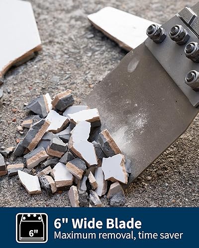 Miniatura 4 de Firecore - Rascador de suelo SDS Max con hoja reemplazable, brocas de cincel de extracción Thinset de 6 pulgadas para taladro de martillo giratorio