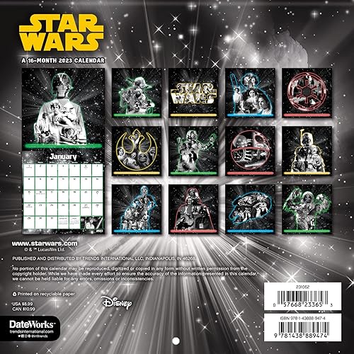 Miniatura 2 de Mini calendario de Star Wars Saga 2023 paquete de calendario de Star Wars 2023 de lujo con más de 100 calcomanías de calendario regalos de Star Wars