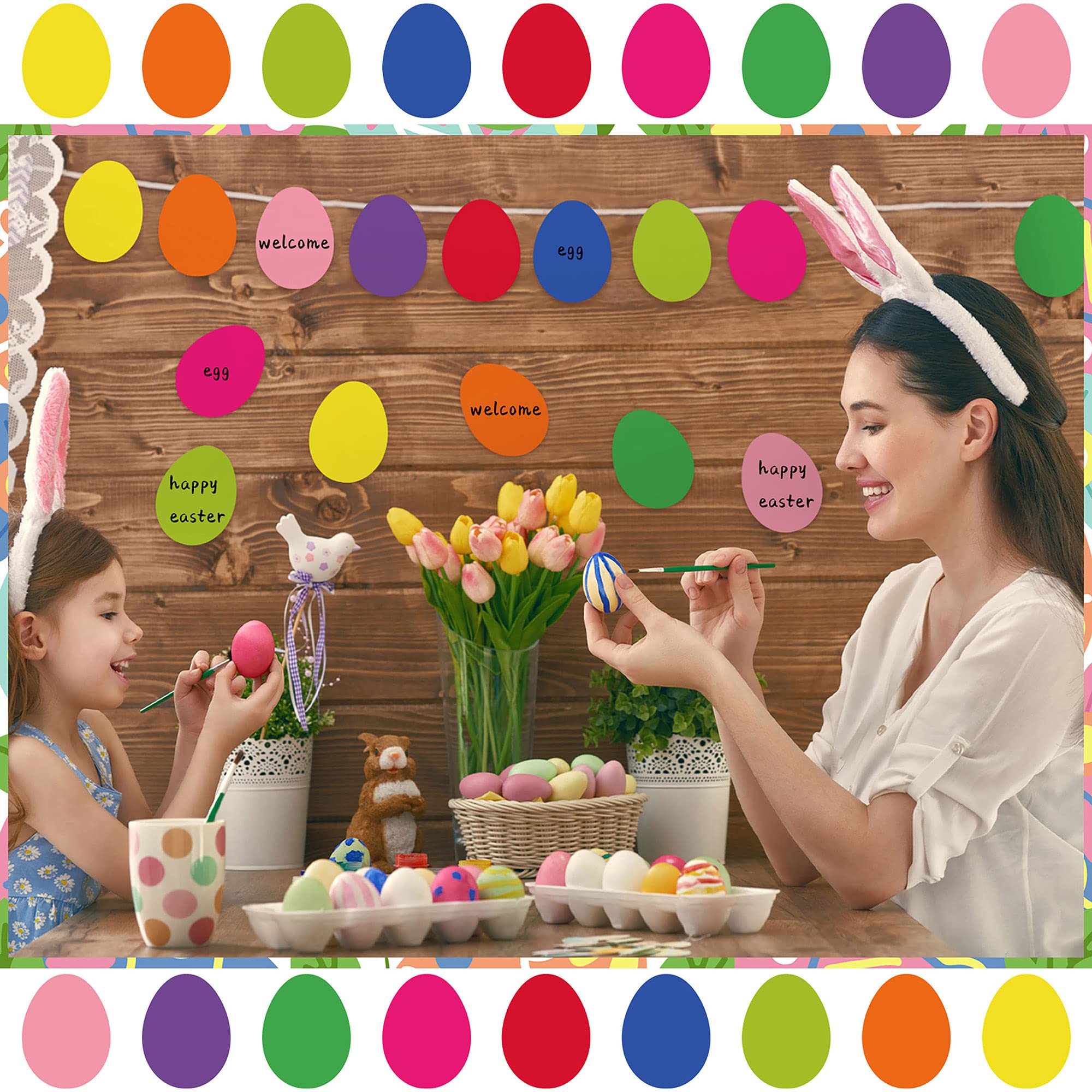 Snapklik.com : Geyee 108 Pcs Egg Cutouts Bulk Spring Easter Bulletin ...