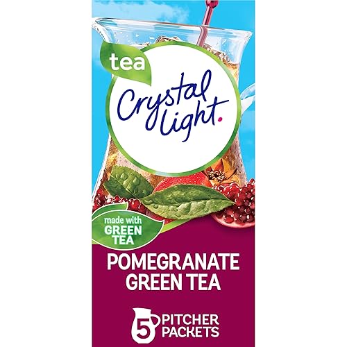 Crystal Light Té verde de granada sin azúcar mezcla de bebida en polvo con sabor natural 5 paquetes de jarra
