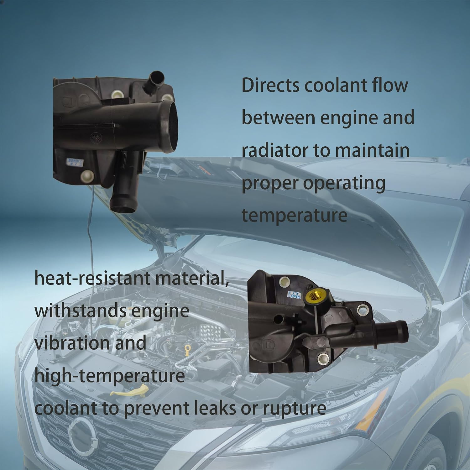 Thermostat Water Outlet Pipe, 2.5L PR25DD Engine Compatible with Nissan Altima 2019-2025 Rogue 2010-2024, Replaces 11060-6CA0A 110606CA0A