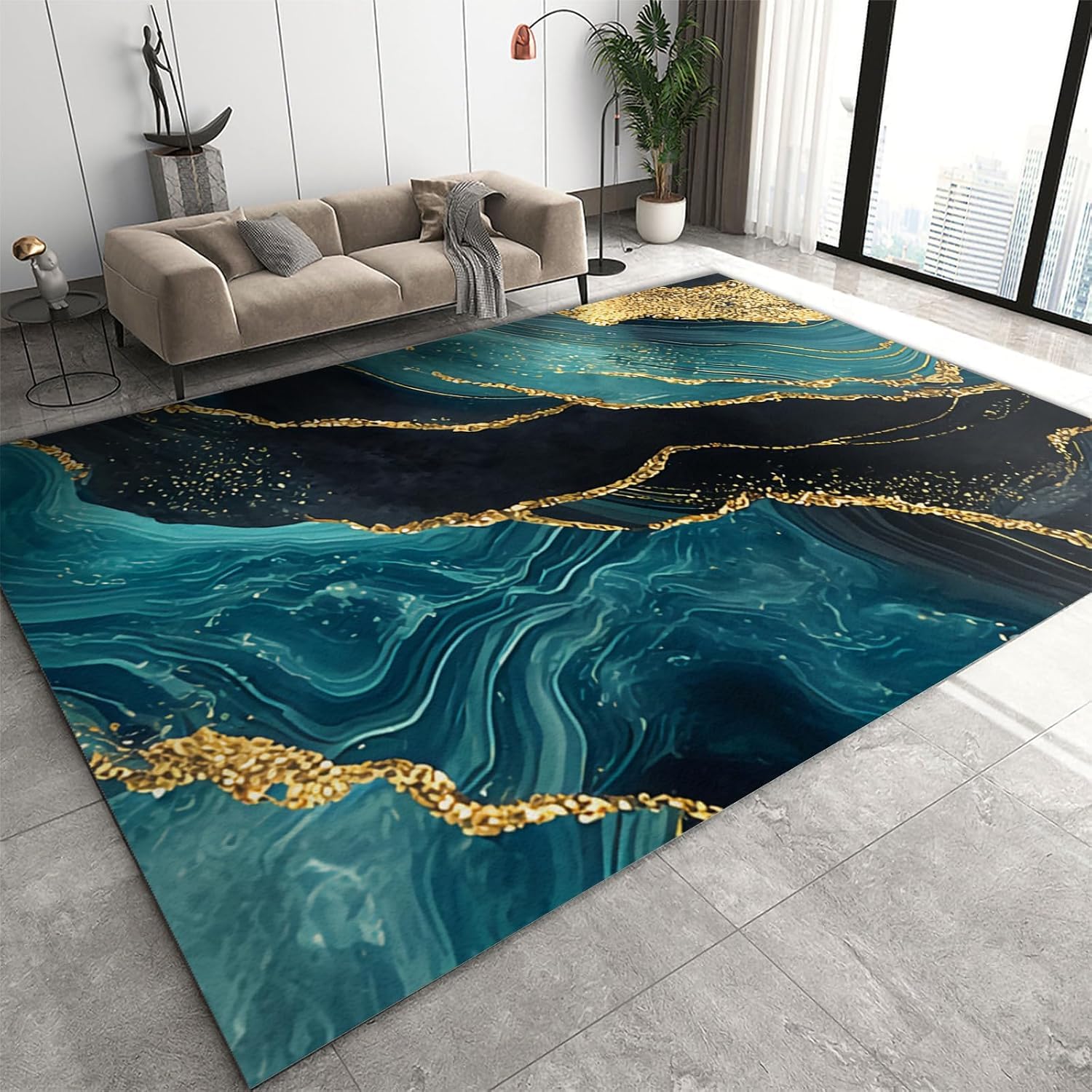 Tapis d'impression 3D texture de marbre tapis de porte intérieur 60x120cm 418032112