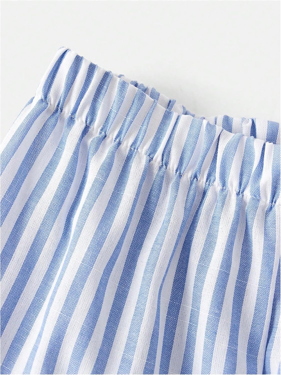 Floerns Girl's 2 Piece Outfit Cute Summer Vacation Striped Peplum Hem Camisole and Wide Leg Pants Sets