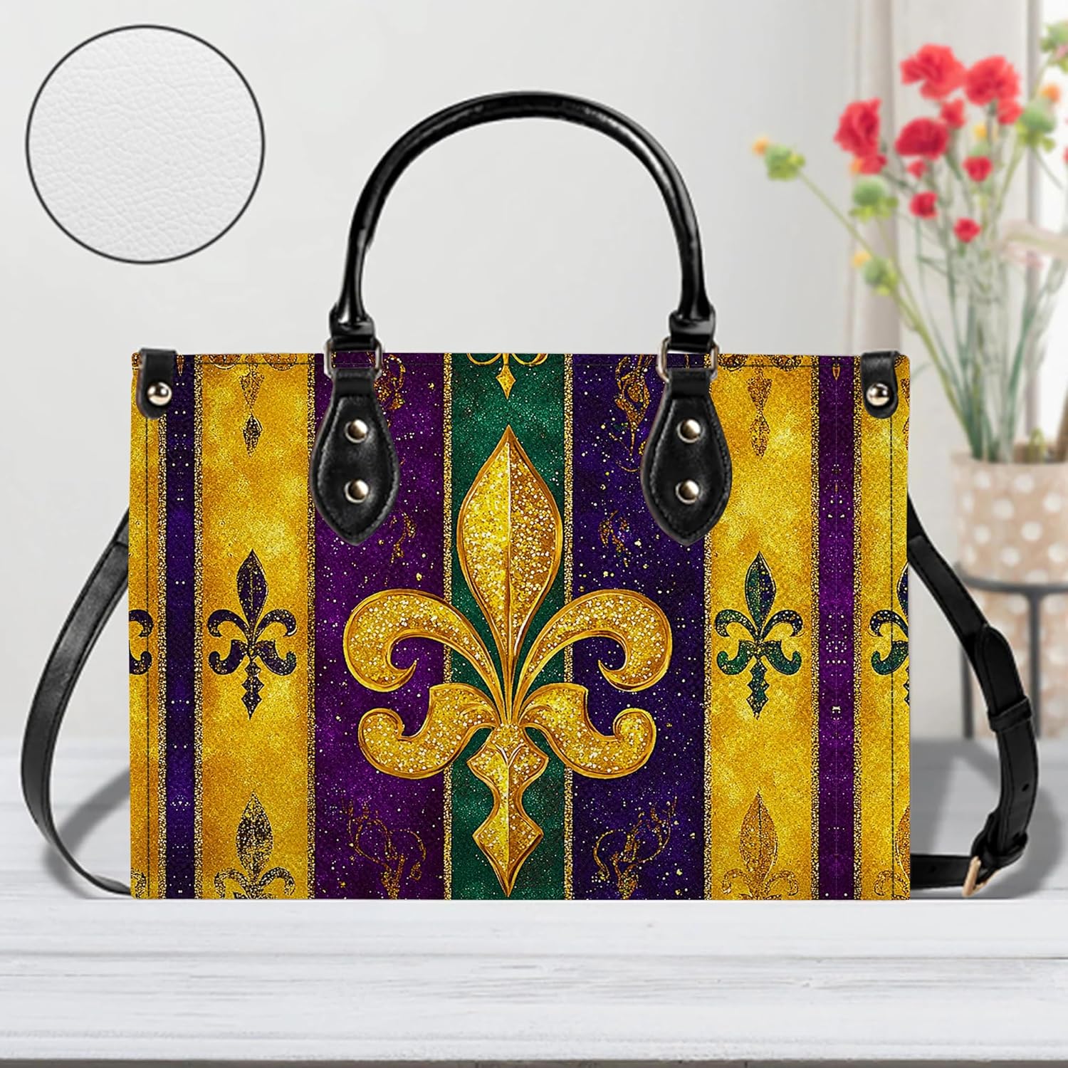 Personalized Carnival Leather Bag – Colorful 2D Festival Purse, Durable Crossbody & Shoulder Bag for Women - Image 8