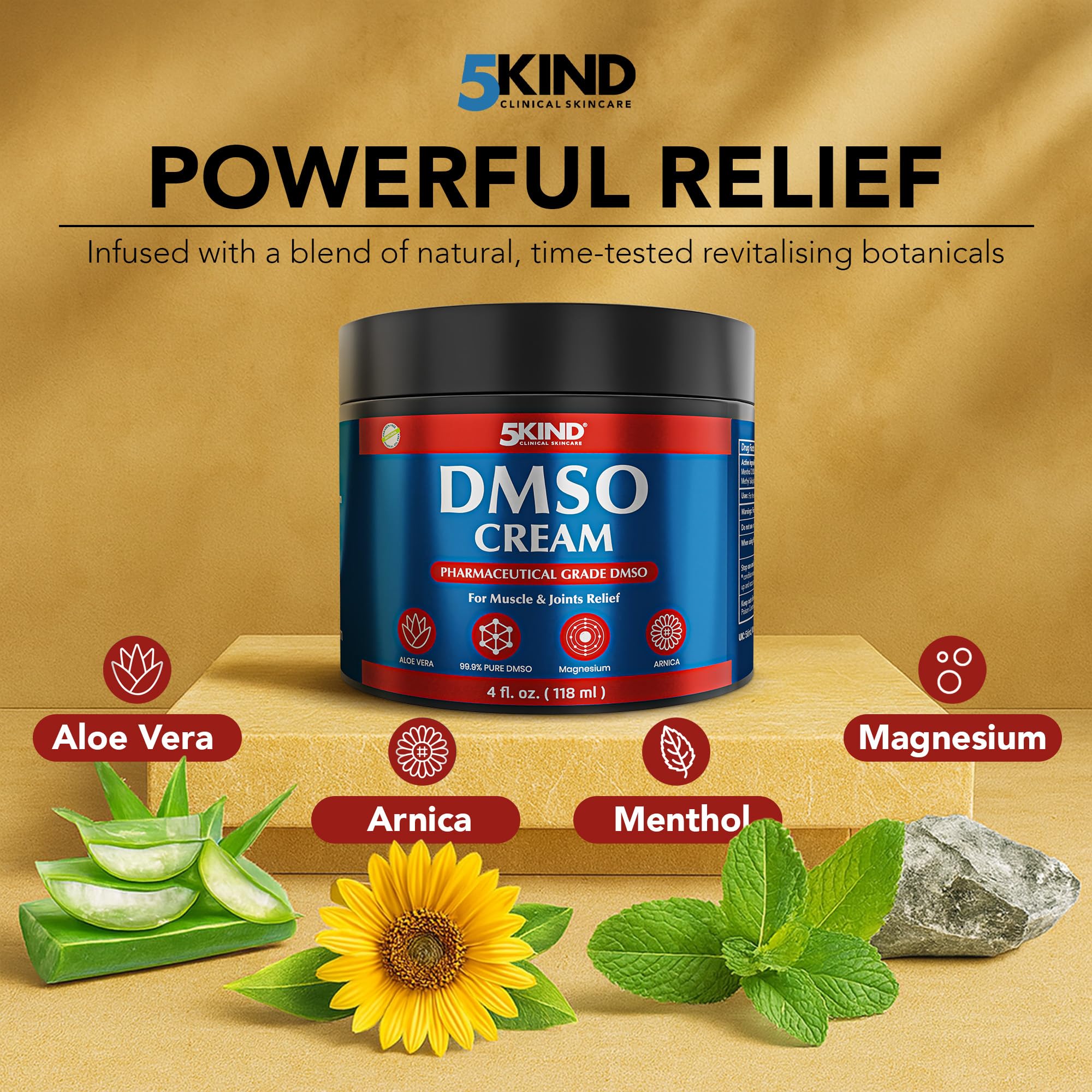 5Kind DMSO Cream for Pain Relief 4 fl oz Topical Muscle & Joint Pain Relief — Amazon image 5