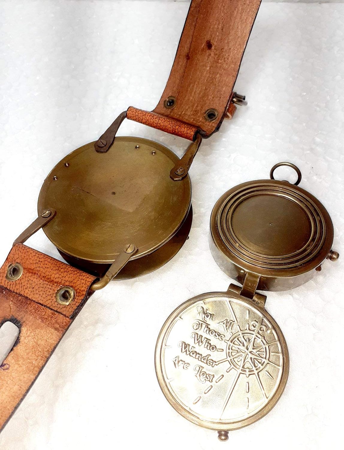 2 Pic Vintage Star Brass Sundial Compass 4 inches Nautical Navigation Marine Pocket Sundial Hand Compass 2 INCH Solid Brass MAGNTICK Compass SUNDAL