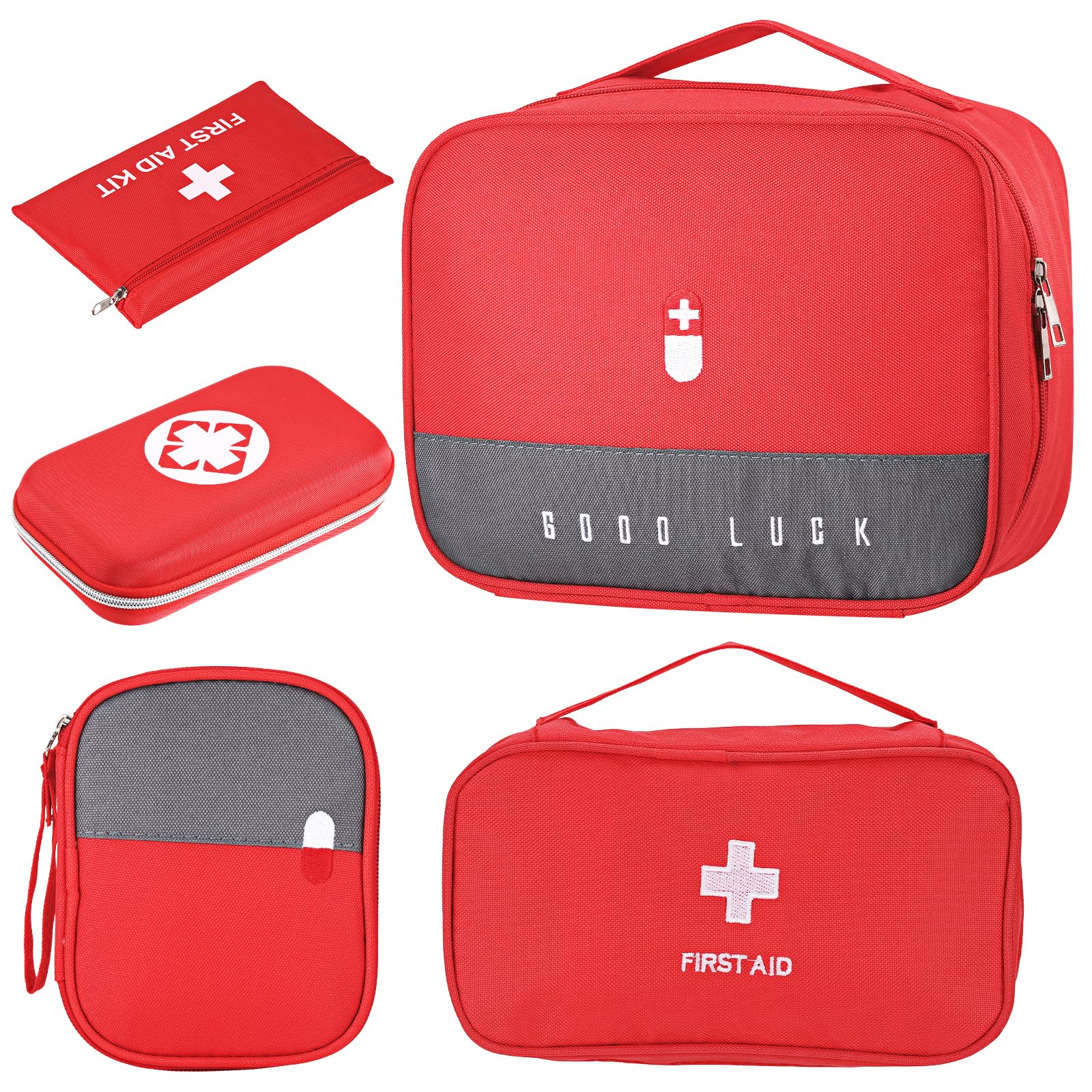 Fentar Medikamententasche Reiseapotheke 5stk, große wasserdichte Kapazität Notfalltasche Erste-Hilfe-Aufbewahrungstasche Tragbar für Home und Büro (Rot)
