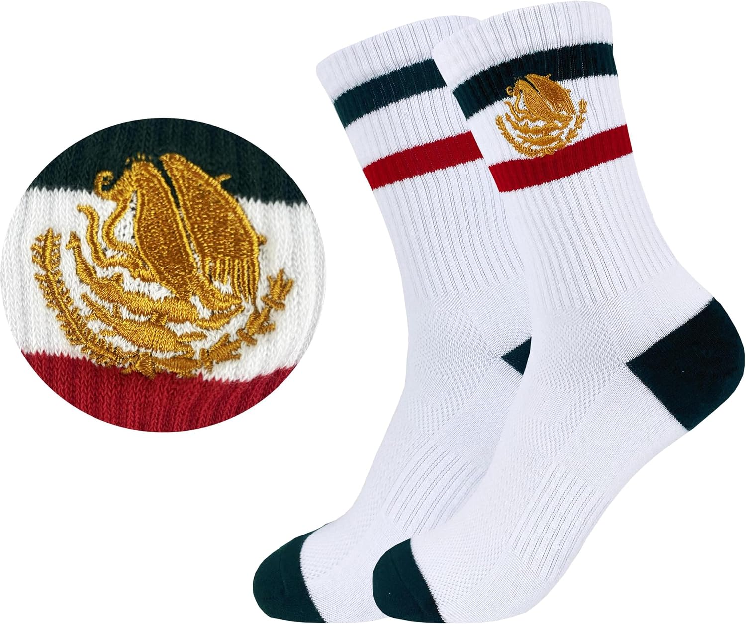 Vintage Striped Crew Socks with Detailed Embroidery, Retro Casual Streetwear Back‑to‑School Socks for Men and Women