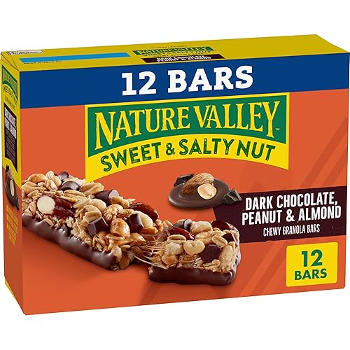 Nature Valley Barras de granola almendra de maní de chocolate oscuro 12 onzas 12 unidades