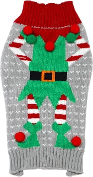 Cat Christmas Sweater, Small Pet Dog Xmas Santa Claus Knitwear Warm Clothes Clown, Small