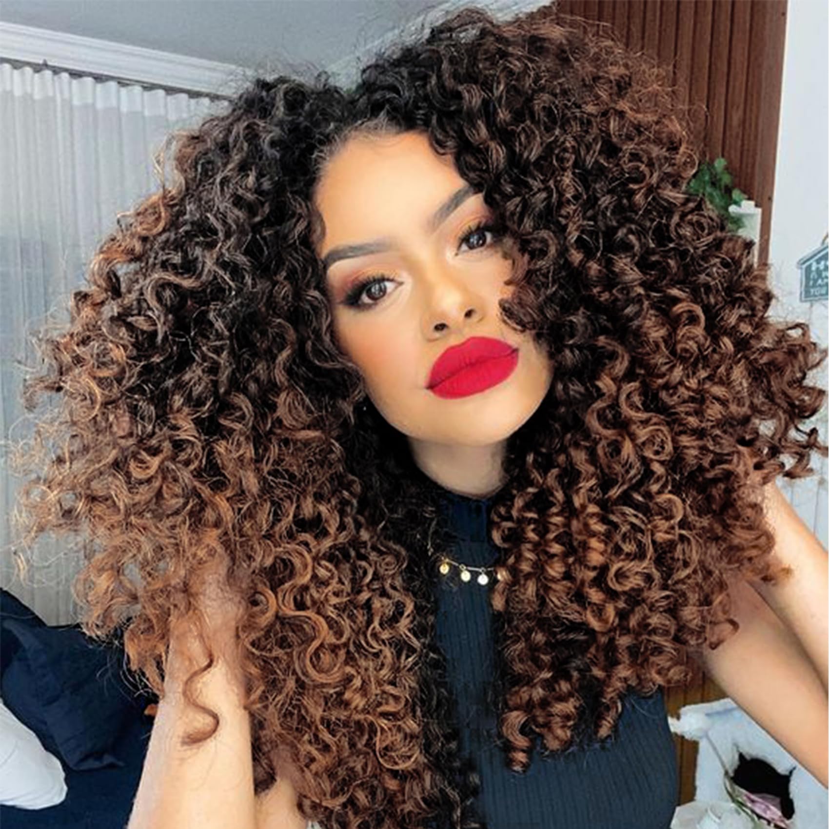 7 Packs GoGo Curl Crochet Hair 14 Inch Short Curly Crochet Hair for Women Beach Curl Water Wave Deep Twist Crochet Braids Synthetic Braiding Hair