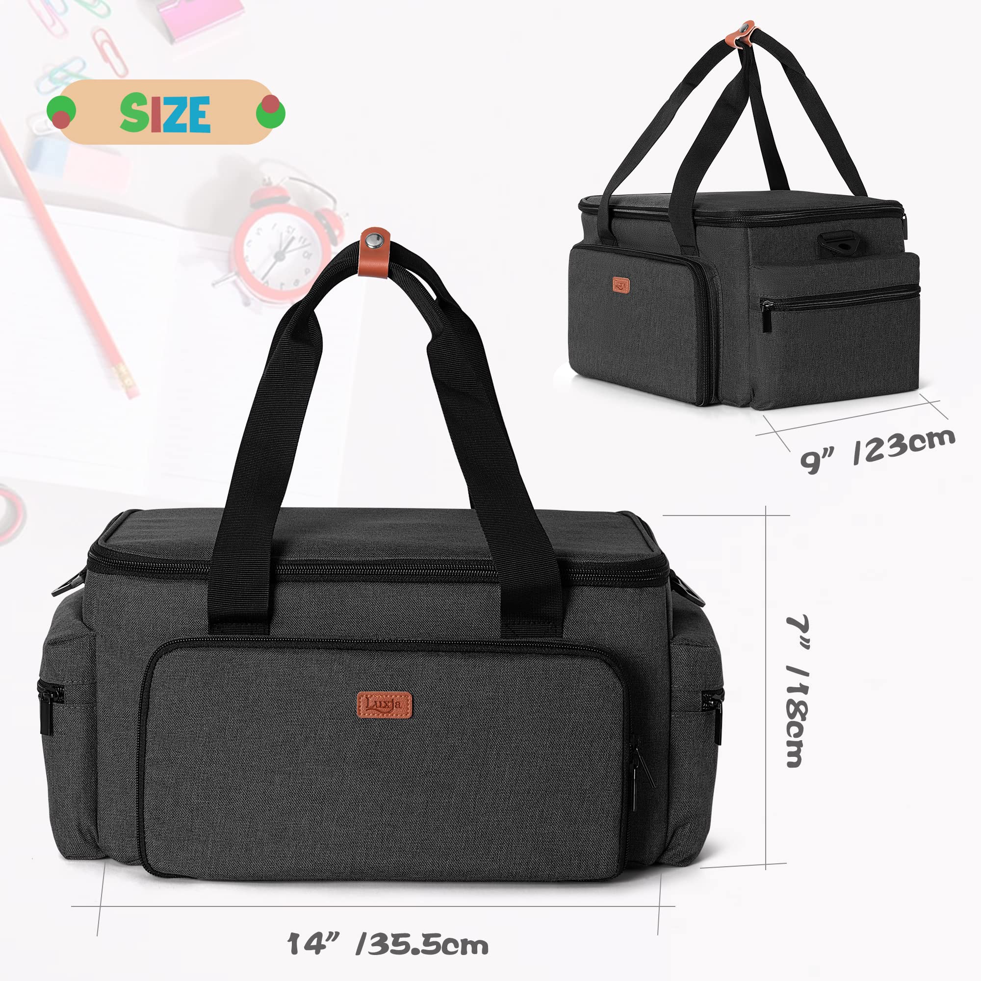 Luxja Bolsa de Manualidades de Alta Capacidad con Correa para el Hombro | Bolsa de Manualidades para Arte, álbumes de Recortes o Suministros de Costura (Solo Bolsa)