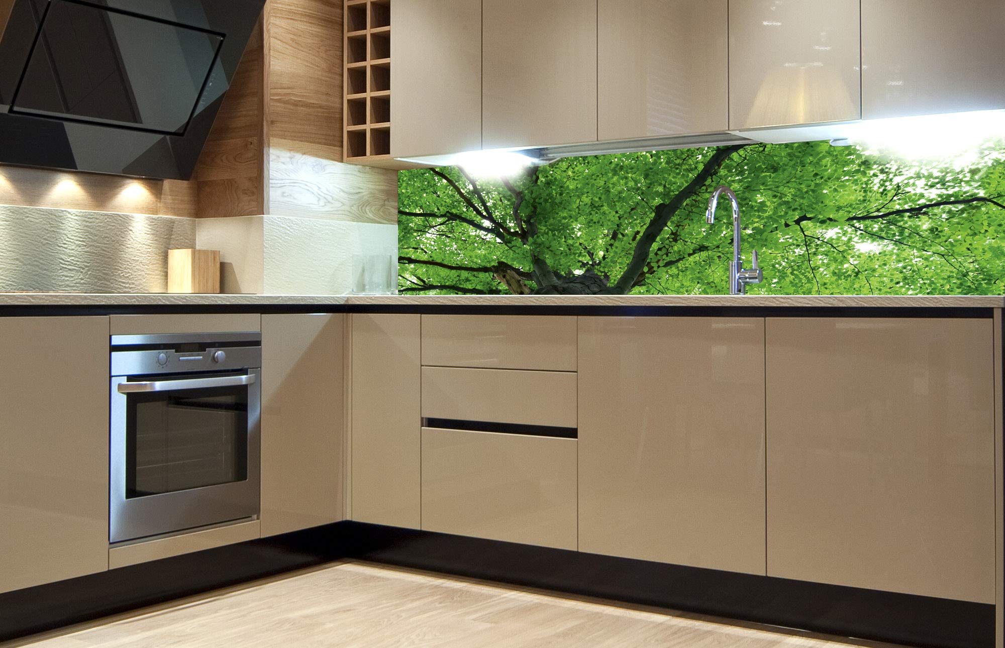 DIMEX Sticker Crédence - Noir Fleurs 180 X 60 Cm