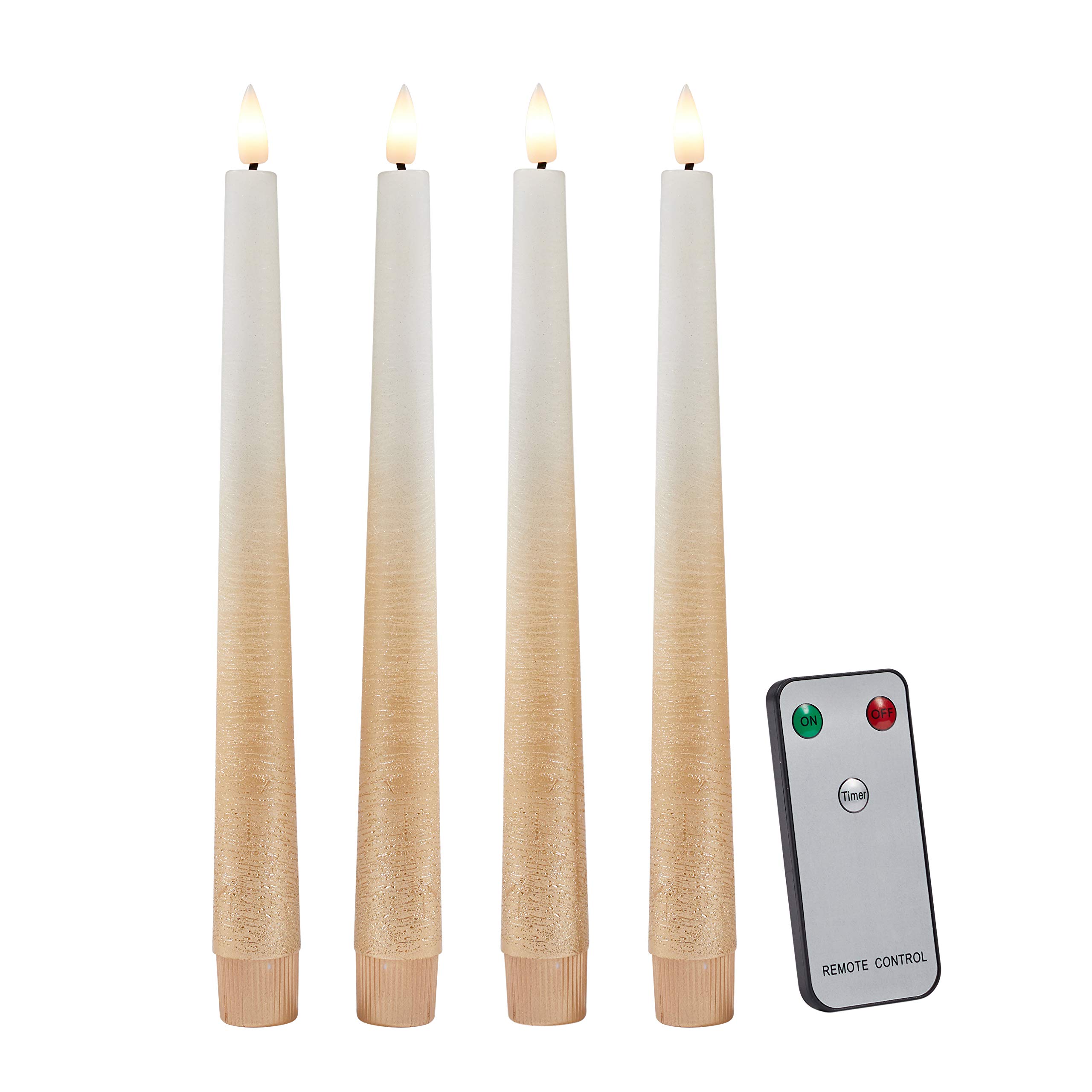 4 Bronze Ombre TruGlow® Remote Control LED Taper Candles>Lights4fun