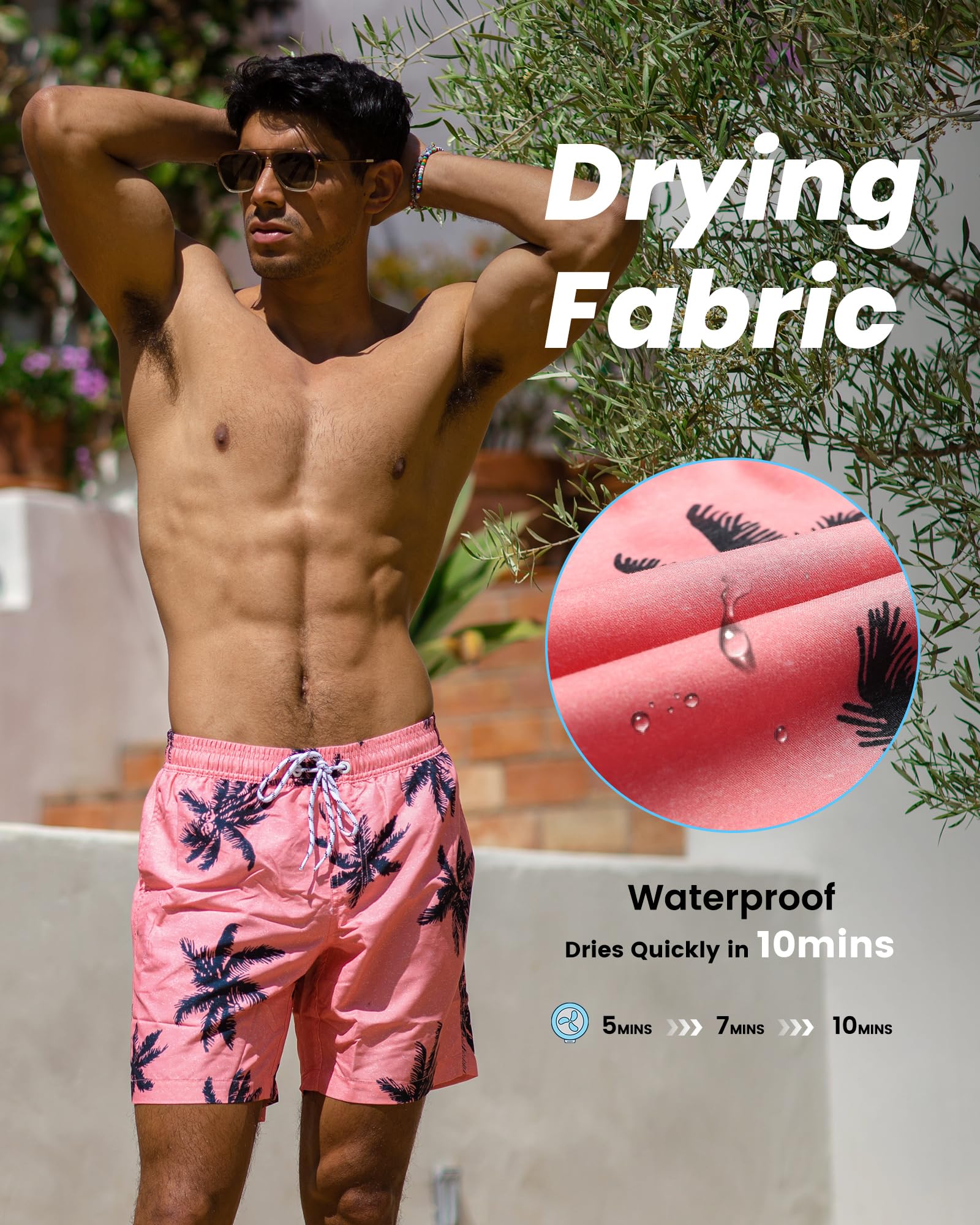 MaaMgic Pantaloncini da Bagno da Uomo Asciugatura Veloce Costume da Bagno per Surf sulla Spiaggia Multi-funzioni Allenamento casa con Fodera in Mesh con Fodera in Mesh