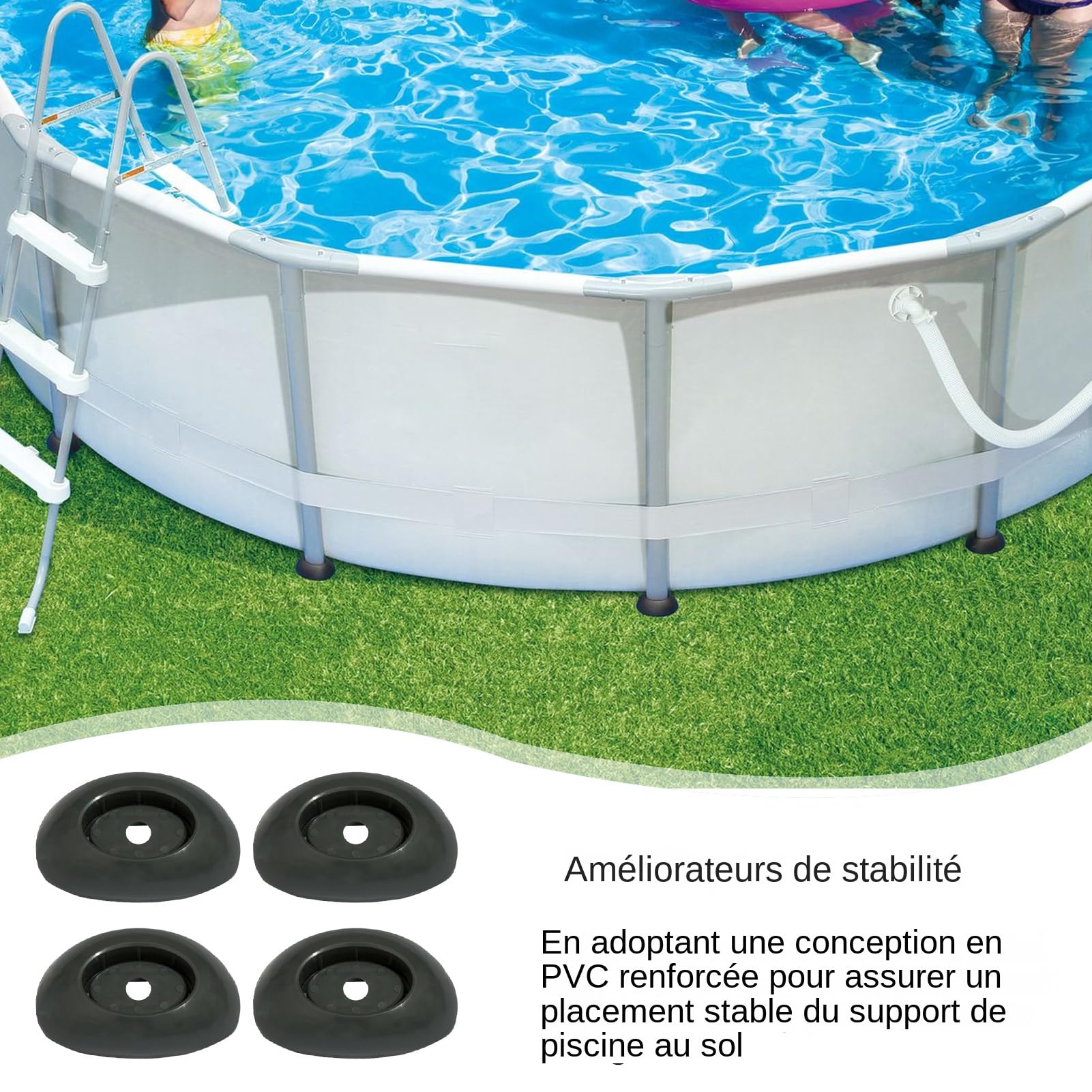 de Piscine – Protecteurs de Jambes de 5 cm, Supports de Cadre verticaux Solides, Supports antidérapants, Couvre-Pieds | Pièces d'équipement de Piscine pour Une sécurité Stable et sécu