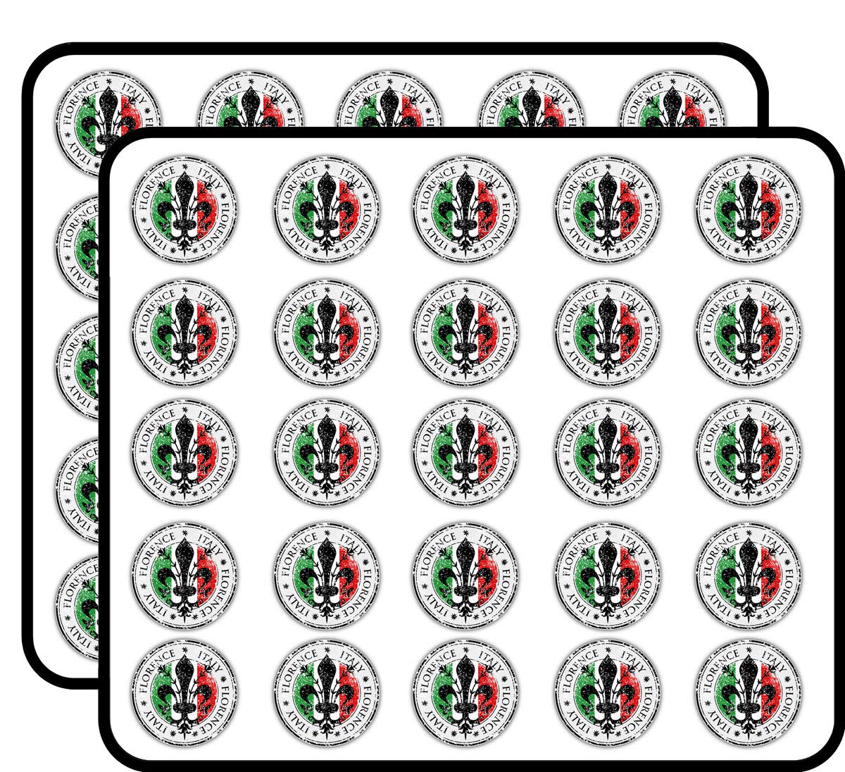 Florence City Italy Flag Grunge Travel Sticker for Scrapbooking Waterproof Vinyl Stickers for Water Bottle, Laptop & Phone Case 50 Pack