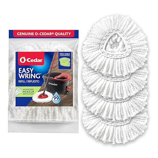 O-Cedar EasyWring Spin Mop Microfiber Refill (Pack of 4)