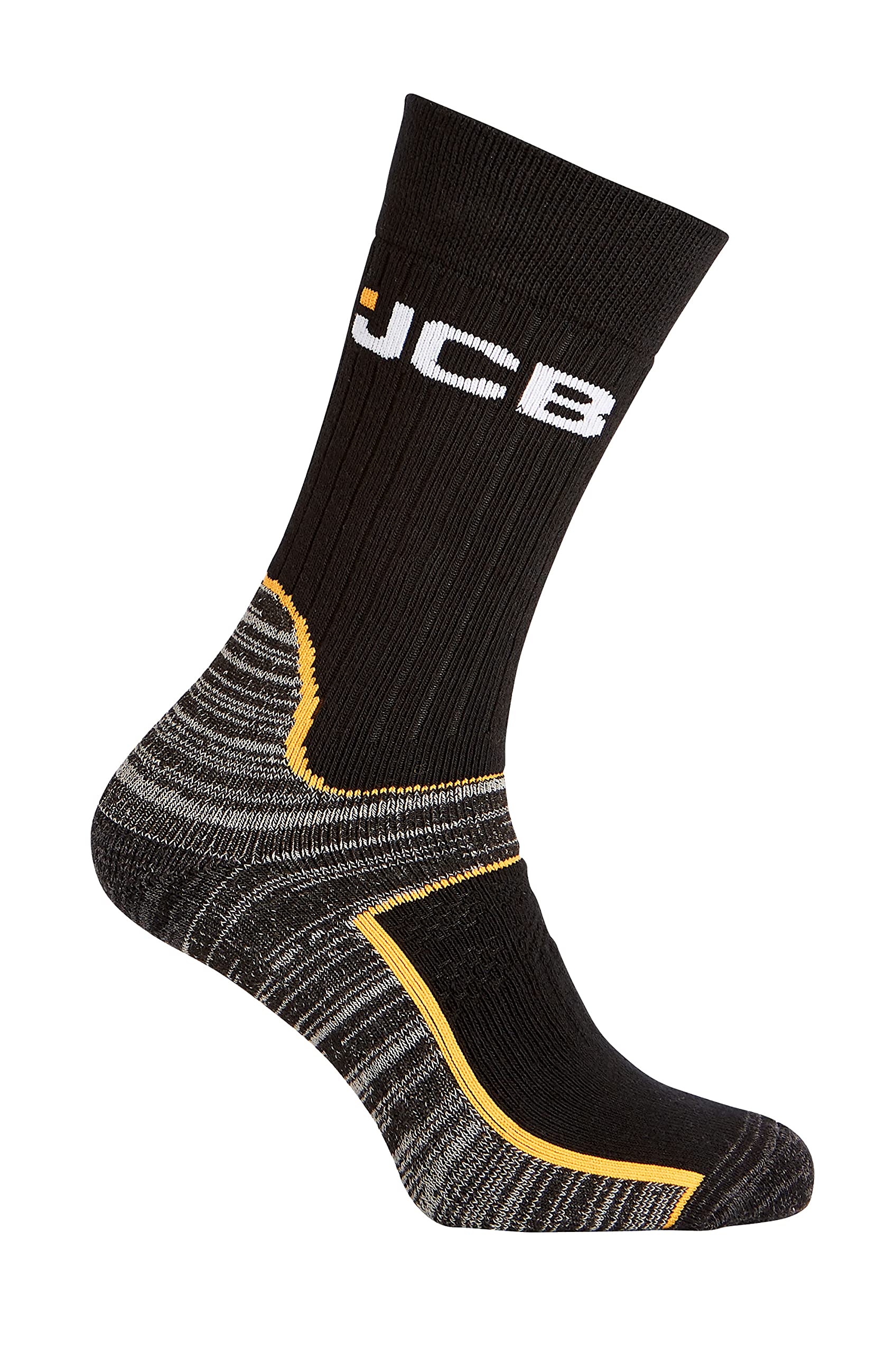 Jcb Men's Black Pro Tech Cool Socks - Premium Work Boot Socks - Breathable, Reinforced Heels & Toes, Arch Support - 1 Pack - Grey/ - Uk 9-12/Eur 44-47