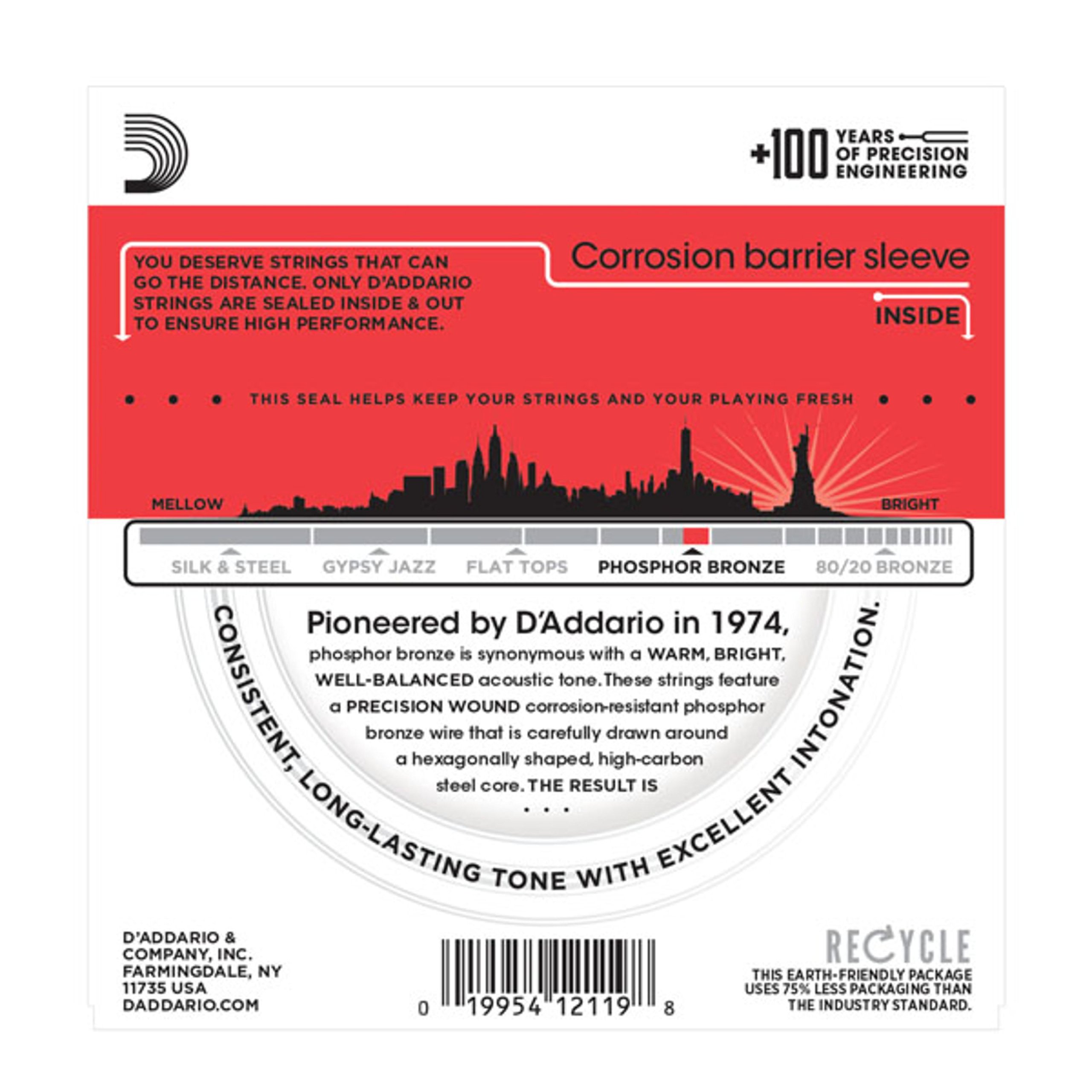 Corde Verniciate Per Chitarra Acustica Corde Per Chitarra Acustica Bronzo 80/20 - Multipack Da 5 Set, Gauge Leggero/medio 0.012, Marca Adagio Pro Corde Chitarra