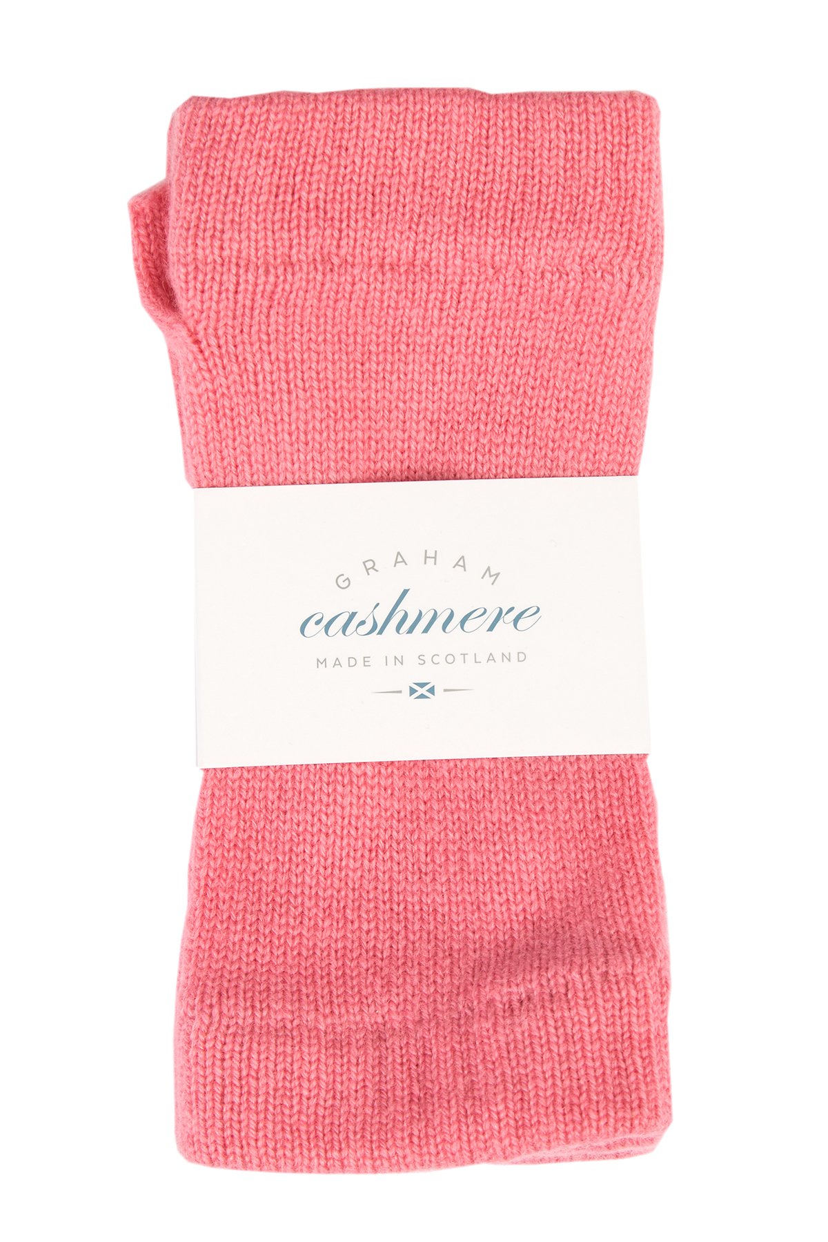 Graham Cashmere Women's Coral Pink - Pure Cashmere Fingerless Wrist Warmers - Made In Scotland - Gift Boxed (Coral Pink)