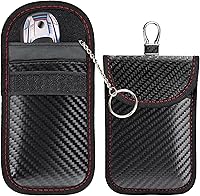 Vista 10 de BFXM Faraday - 2 bolsas para llaves de automóvil, bolsa de bloqueo de señal RFID, protector antirrobo, funda bloqueadora de señal de teléfono