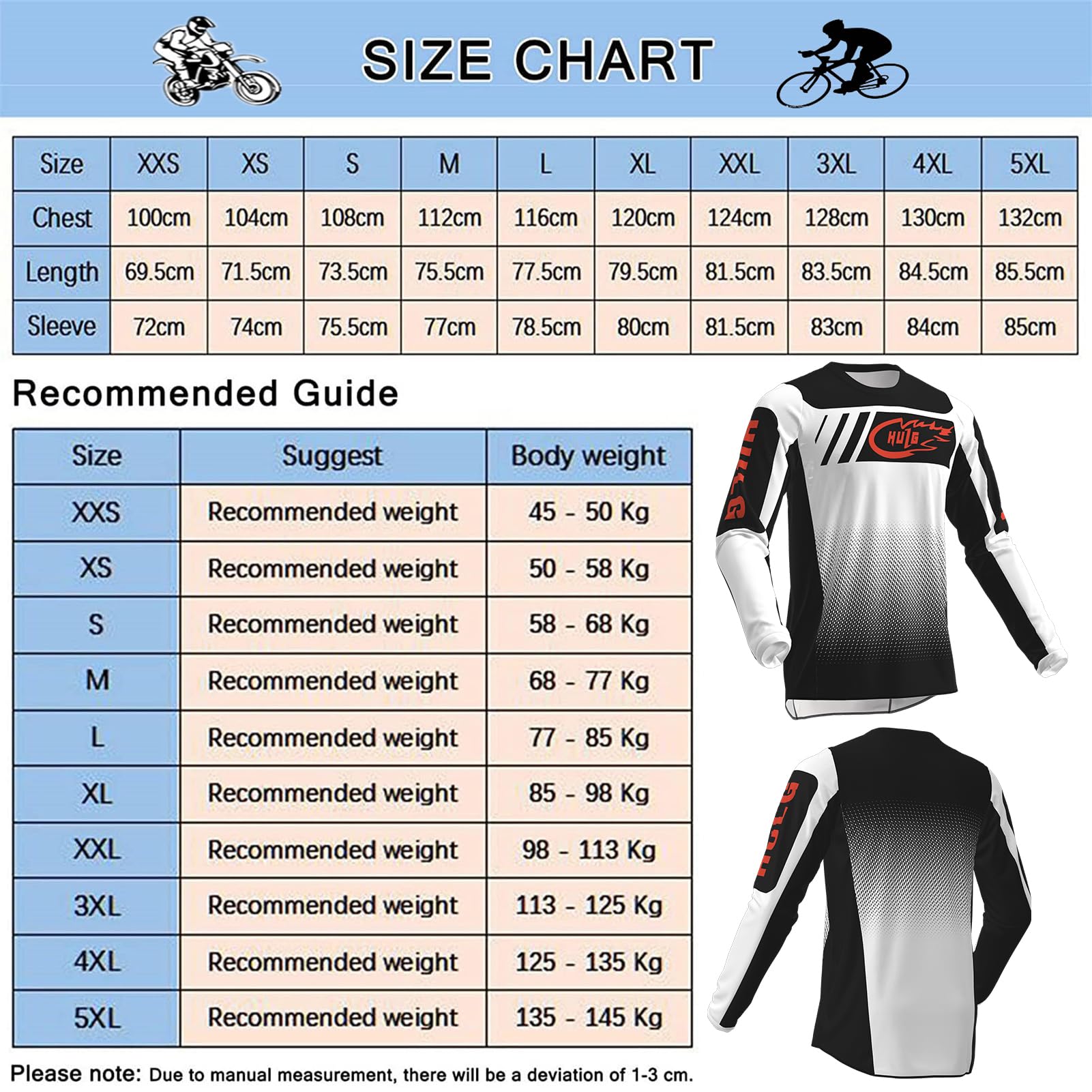 Maillot MTB Hombre Secado rápido Transpirable para Ciclismo Motocross BMX