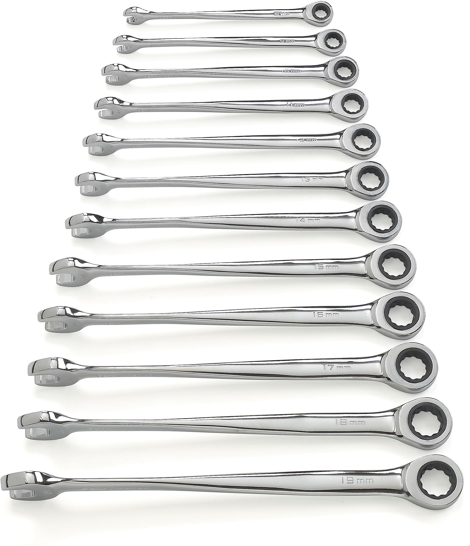 12 Pc. 12 Pt. XL X-Beam Ratcheting Combination Wrench Set, Metric - 85888