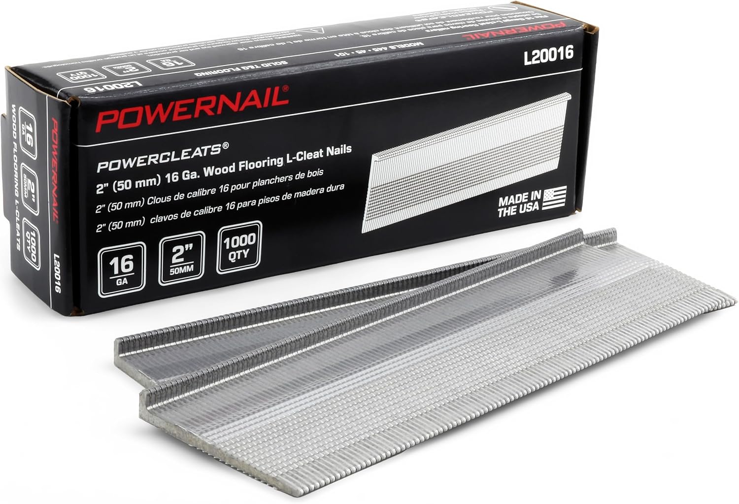 Powernail L20016 16 Gauge 2 Inch Length L-Cleat Nail for Hardwood Flooring (Box of 1000)of 5 pack