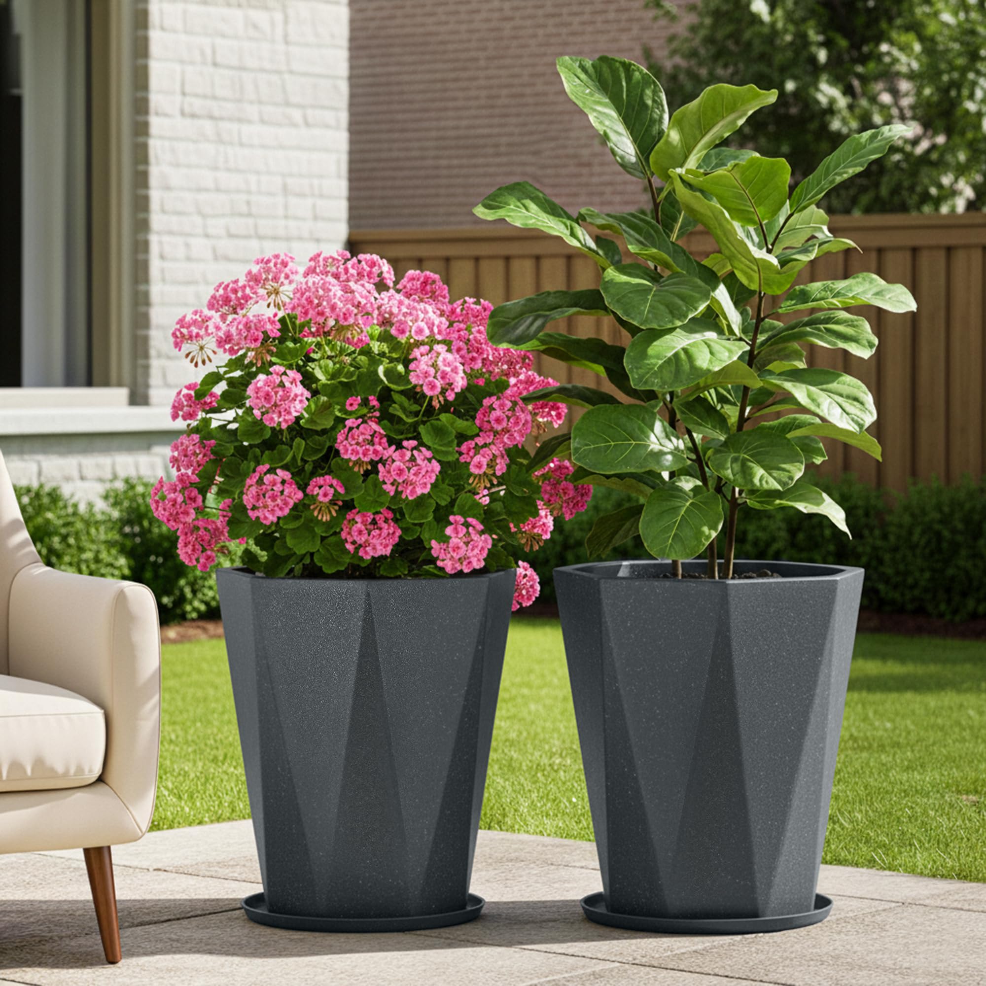 Kuber Industries 18 Inch Flower Pot - Balcony Garden Planter -12