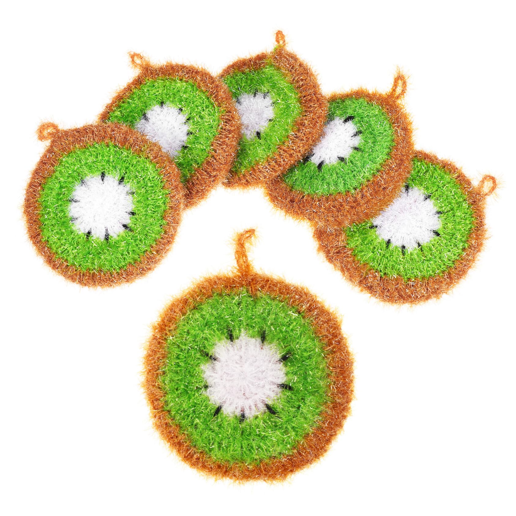 NAMOARLY Non-Shrinking Vegetable Scrubbers Dish Towel Set Cartoon Design for Easy Kitchen Cleaning