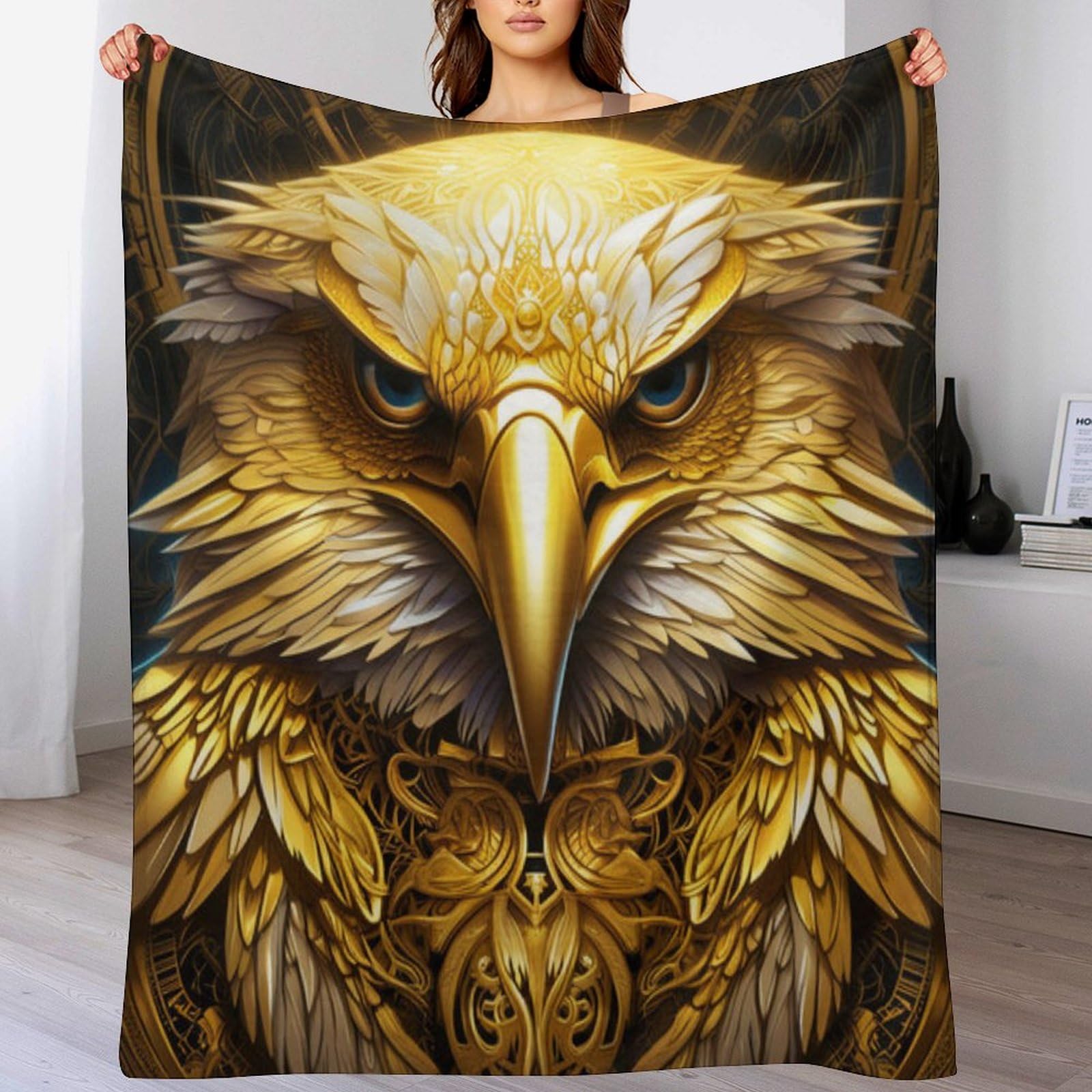Couverture de canapé salon Golden Aigle plaid flannel doux 130x150cm