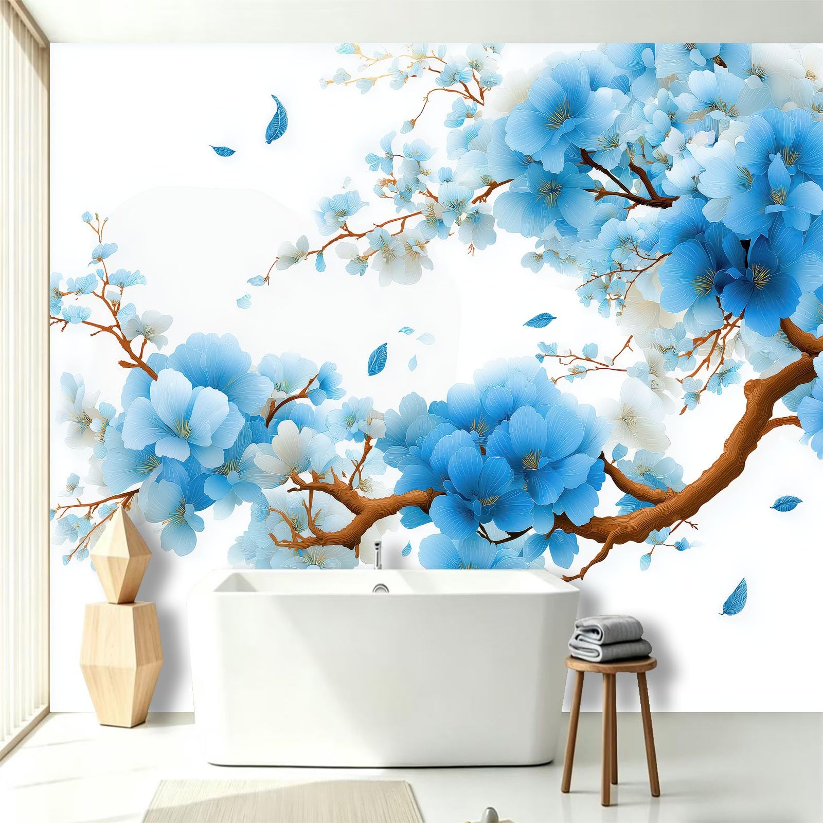 Papel pintado fotográfico tradicional de fieltro, 350 x 256 cm, para salón de té, estudio, salón, papel pintado