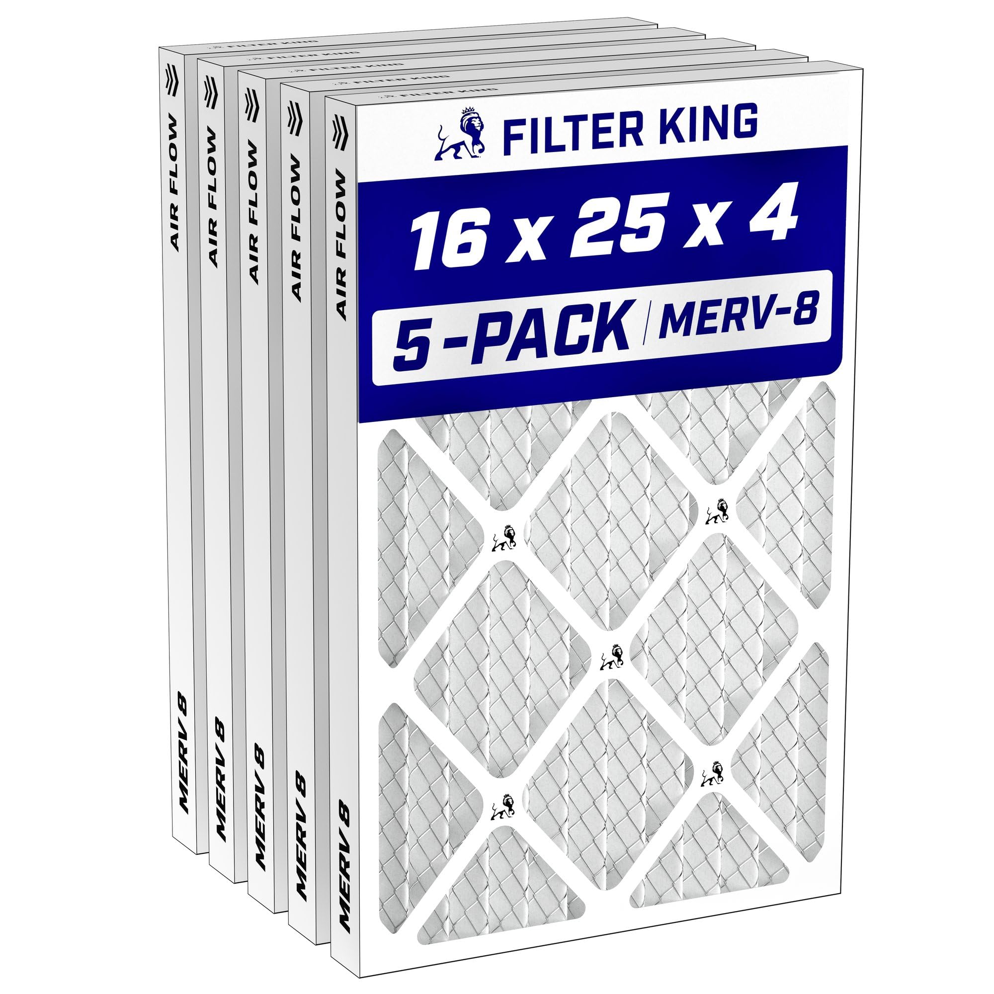 Filter King 16x25x4 MERV 8 Air Filter 5-Pack