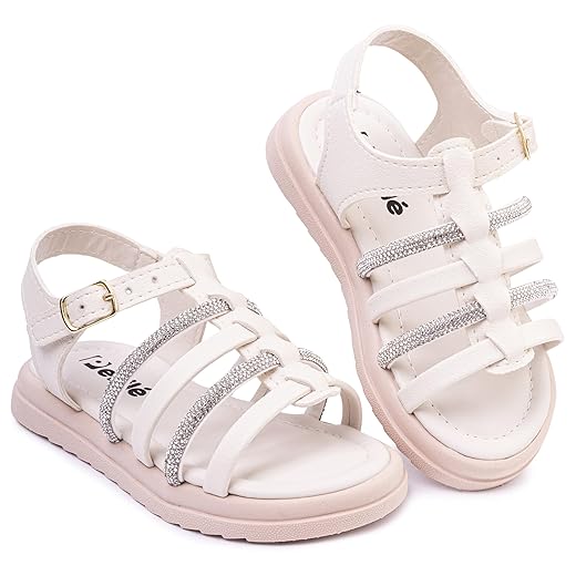 Sandália Infantil Menina com Tiras Brilhantes Moda Princesa Leve Confortável, 20 a 34